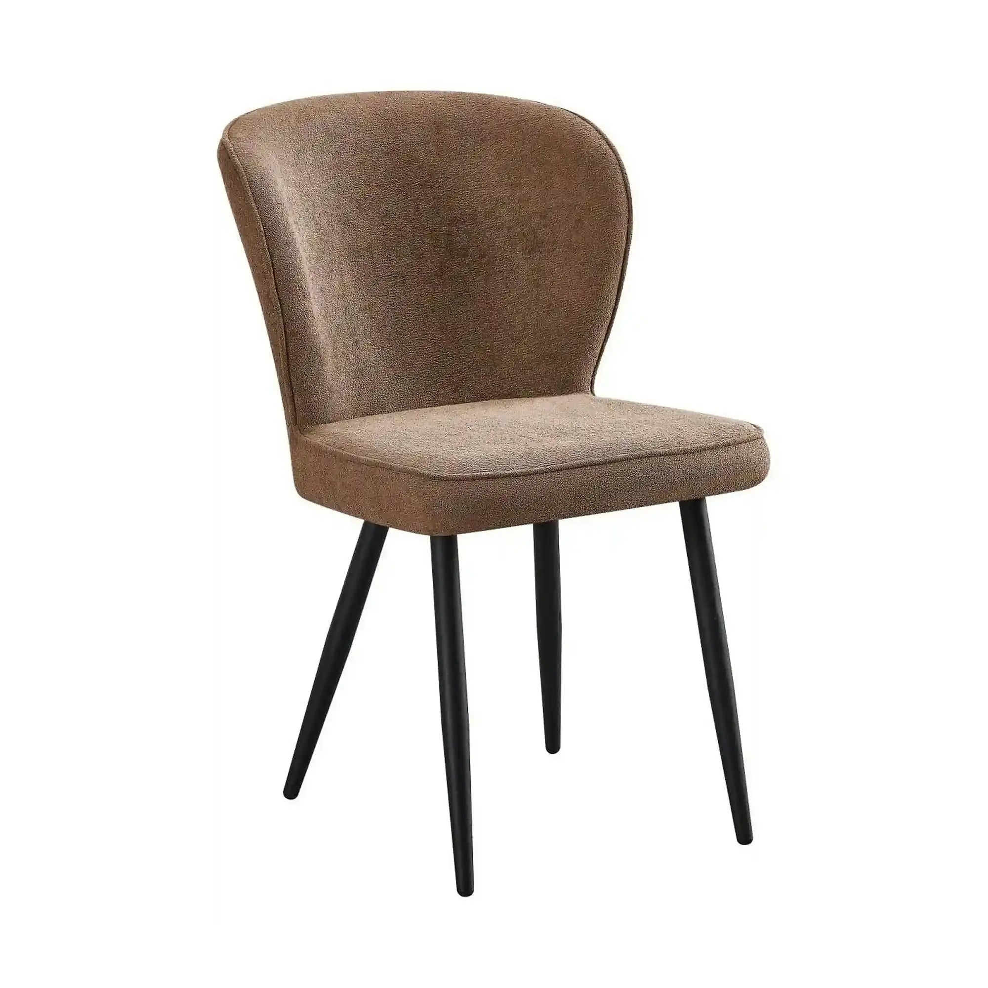 Scaun RIO 2, maro/negru, stofa buclata/metal, 64x51x84 cm