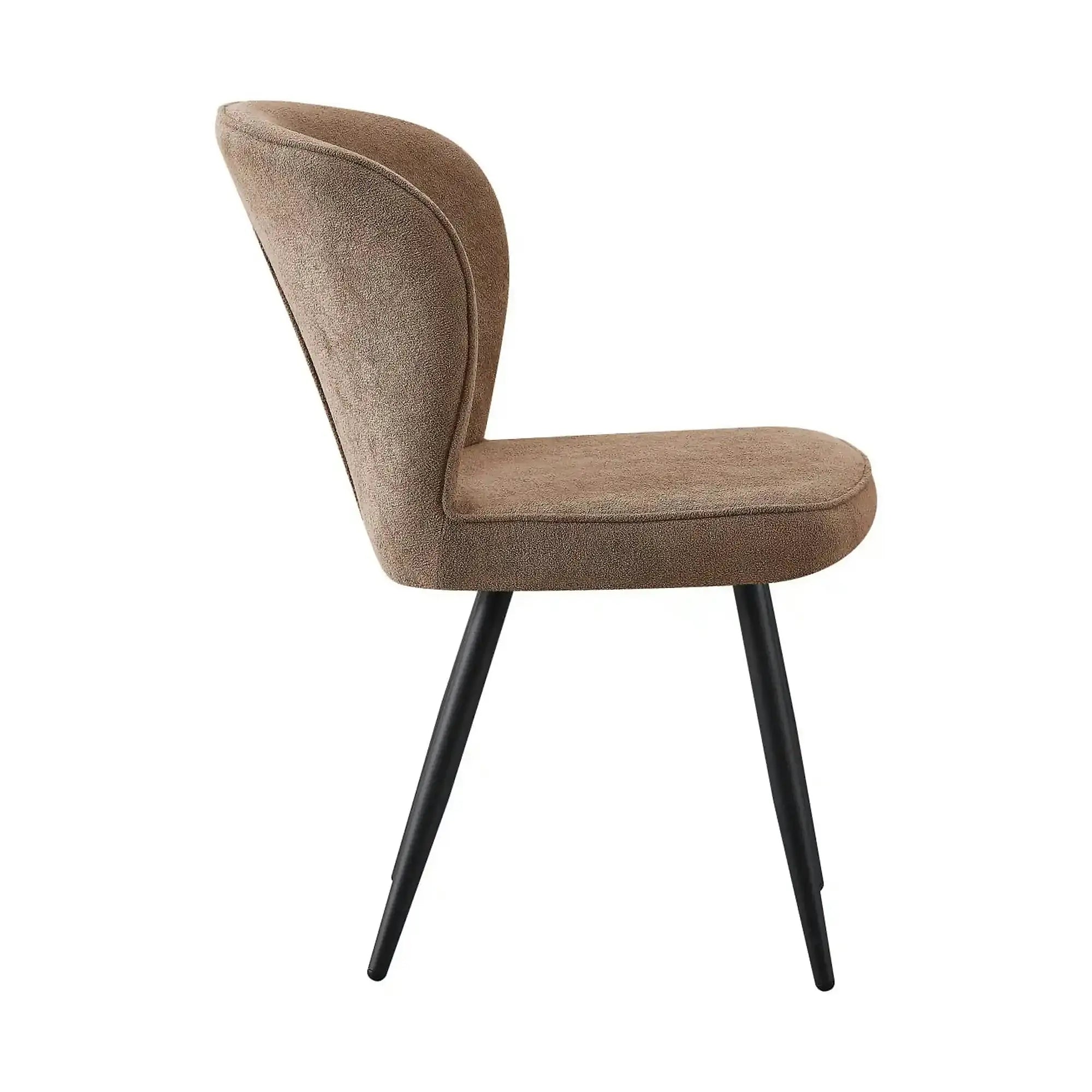Scaun RIO 2, maro/negru, stofa buclata/metal, 64x51x84 cm