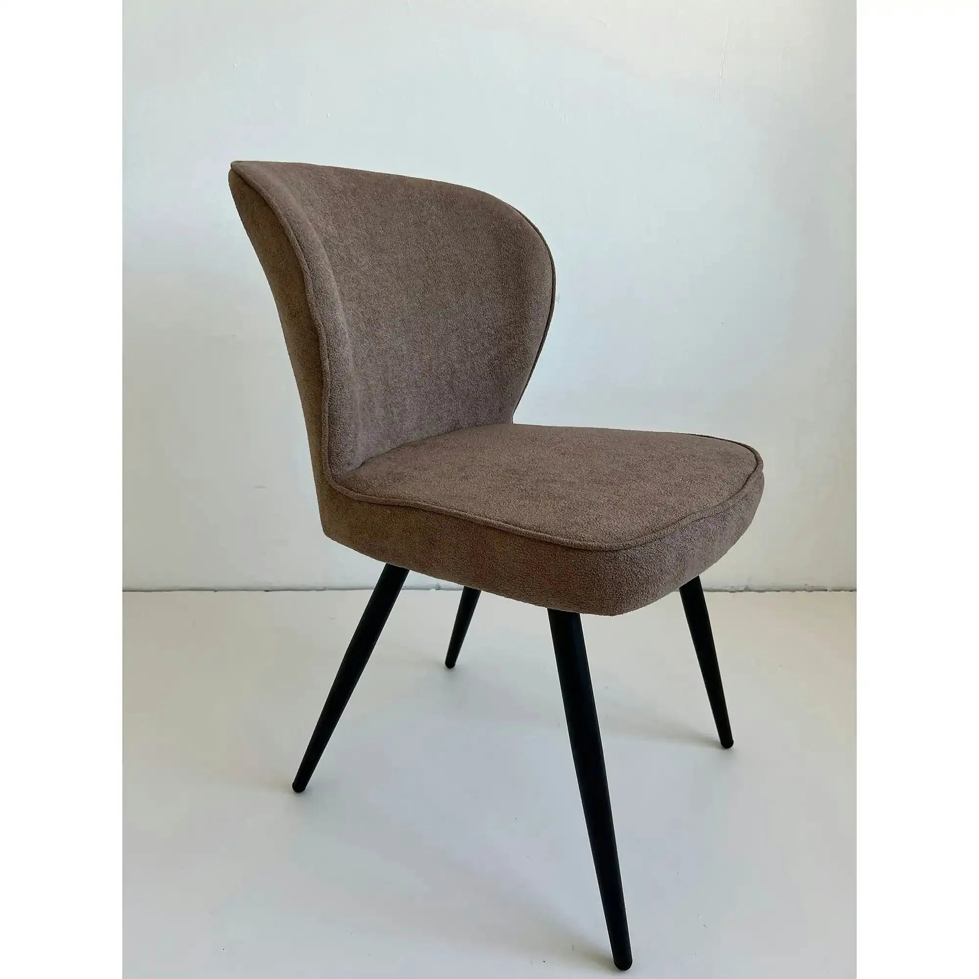 Scaun RIO 2, maro/negru, stofa buclata/metal, 64x51x84 cm