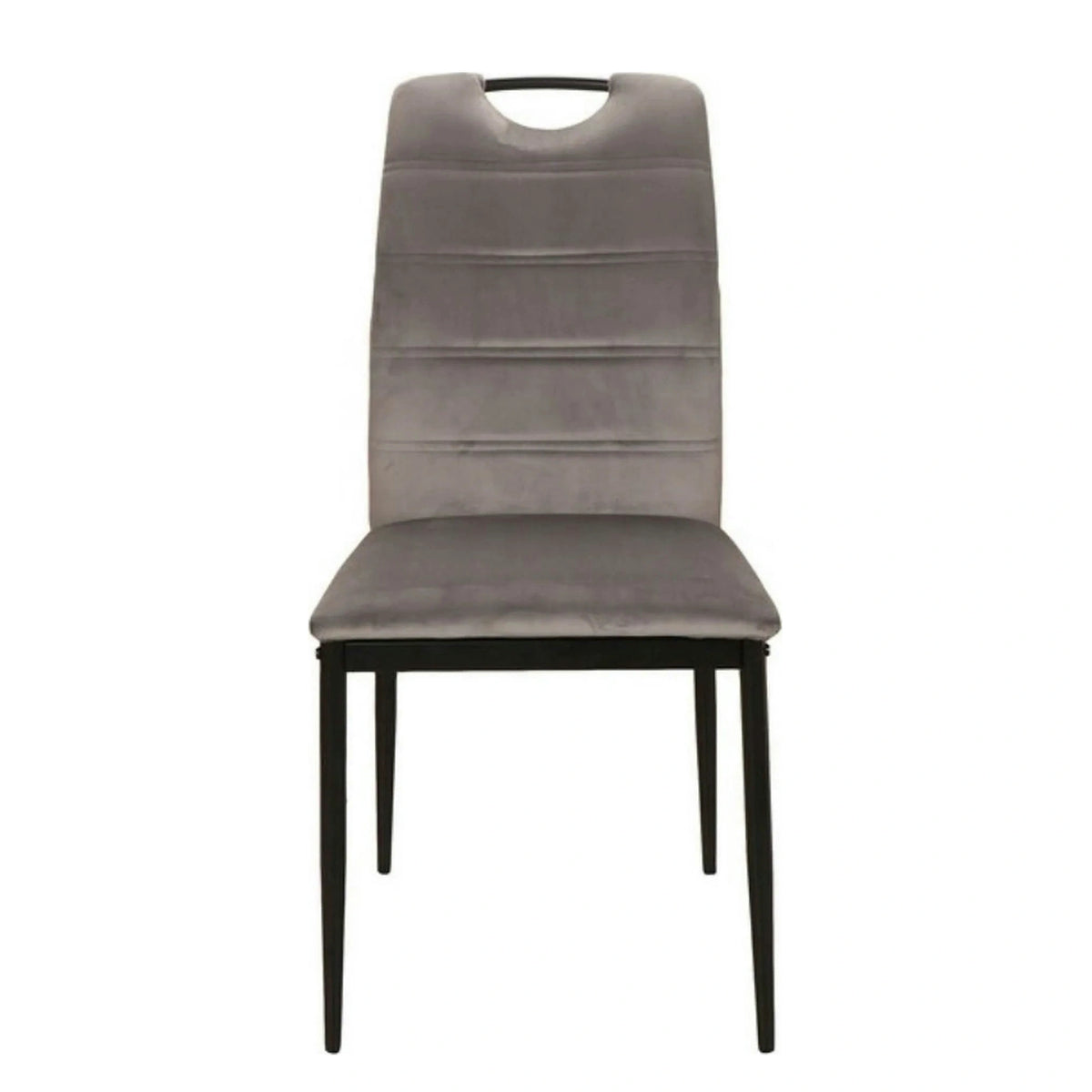 Scaun RIP, gri/negru, stofa catifelata/metal, 44x38x92 cm