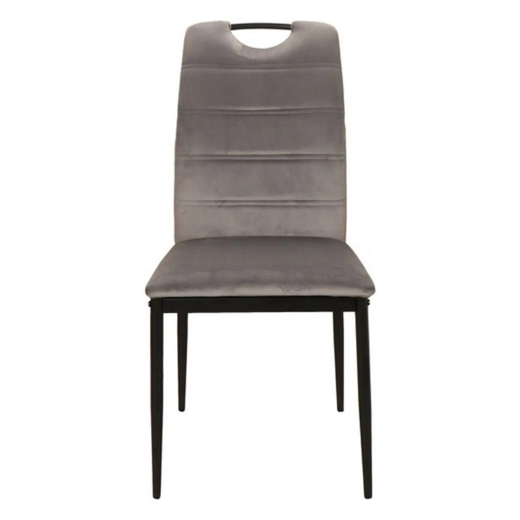 Scaun RIP, gri/negru, stofa catifelata/metal, 44x38x92 cm