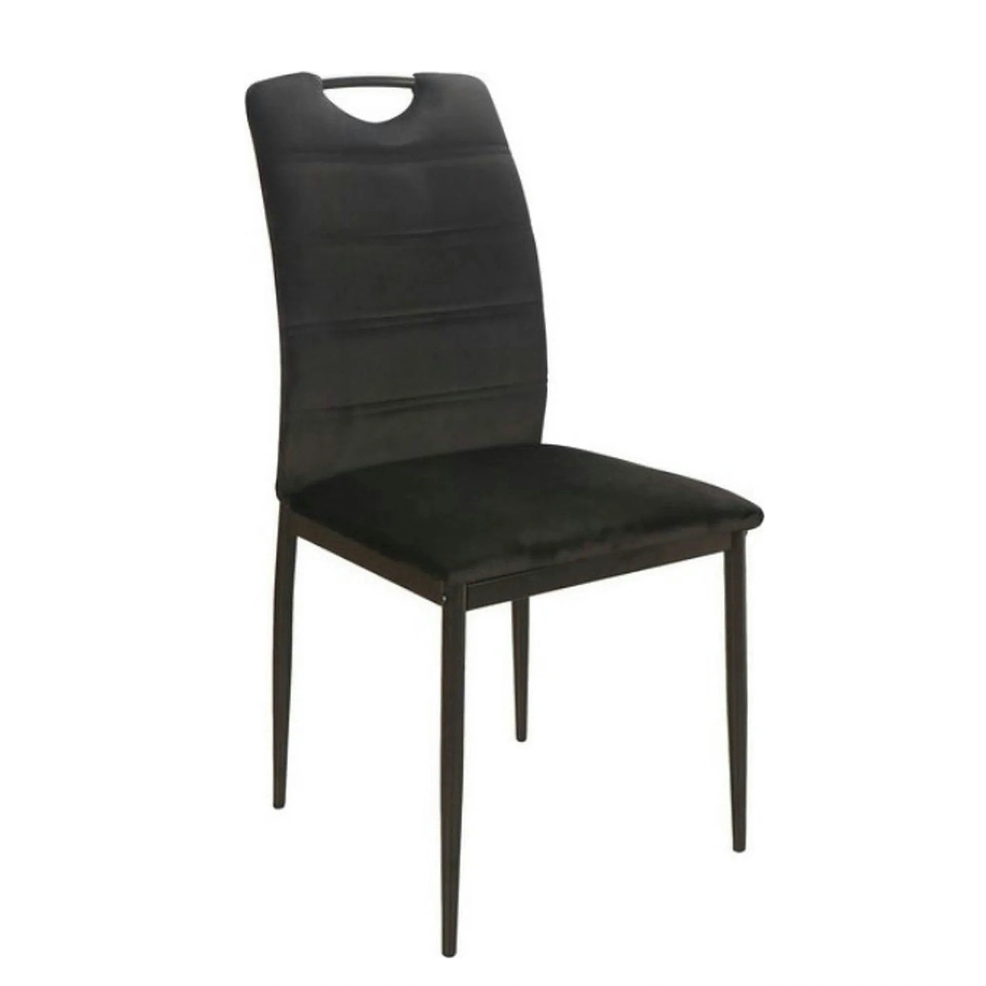 Scaun RIP, negru, stofa catifelata/metal, 44x38x92 cm
