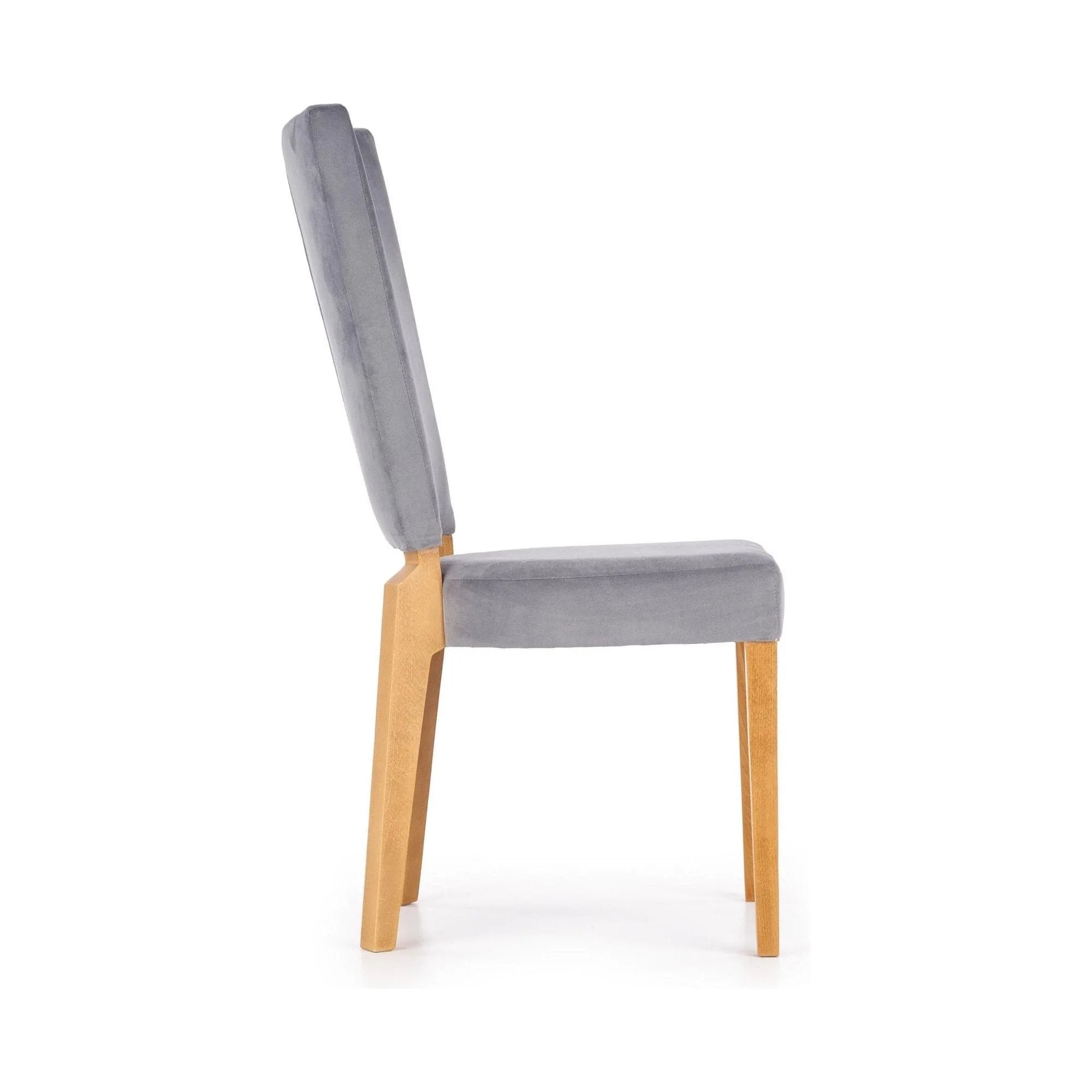 Scaun Rois, gri/stejar, stofa catifelata/lemn de fag, 43x58x94 cm