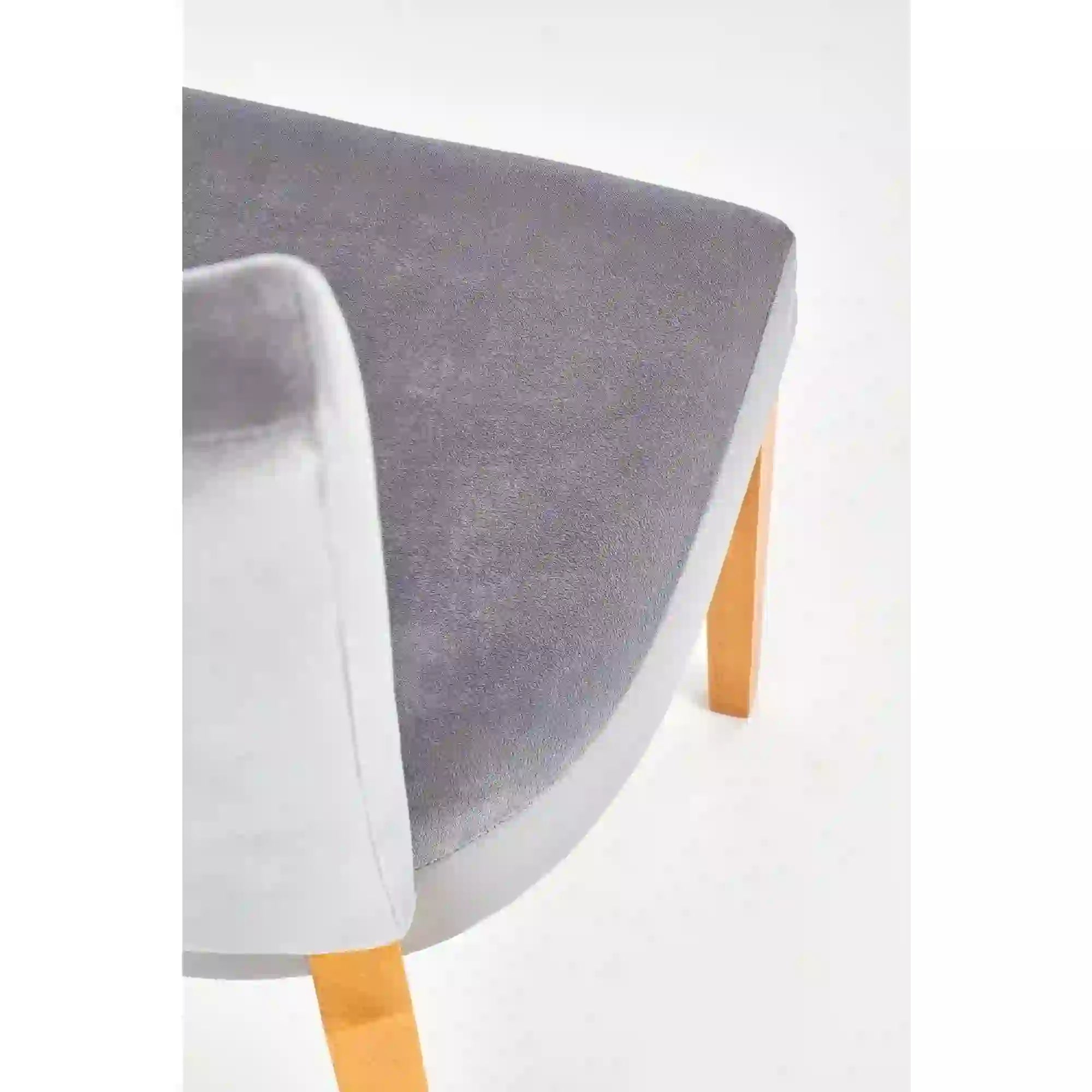Scaun Rois, gri/stejar, stofa catifelata/lemn de fag, 43x58x94 cm
