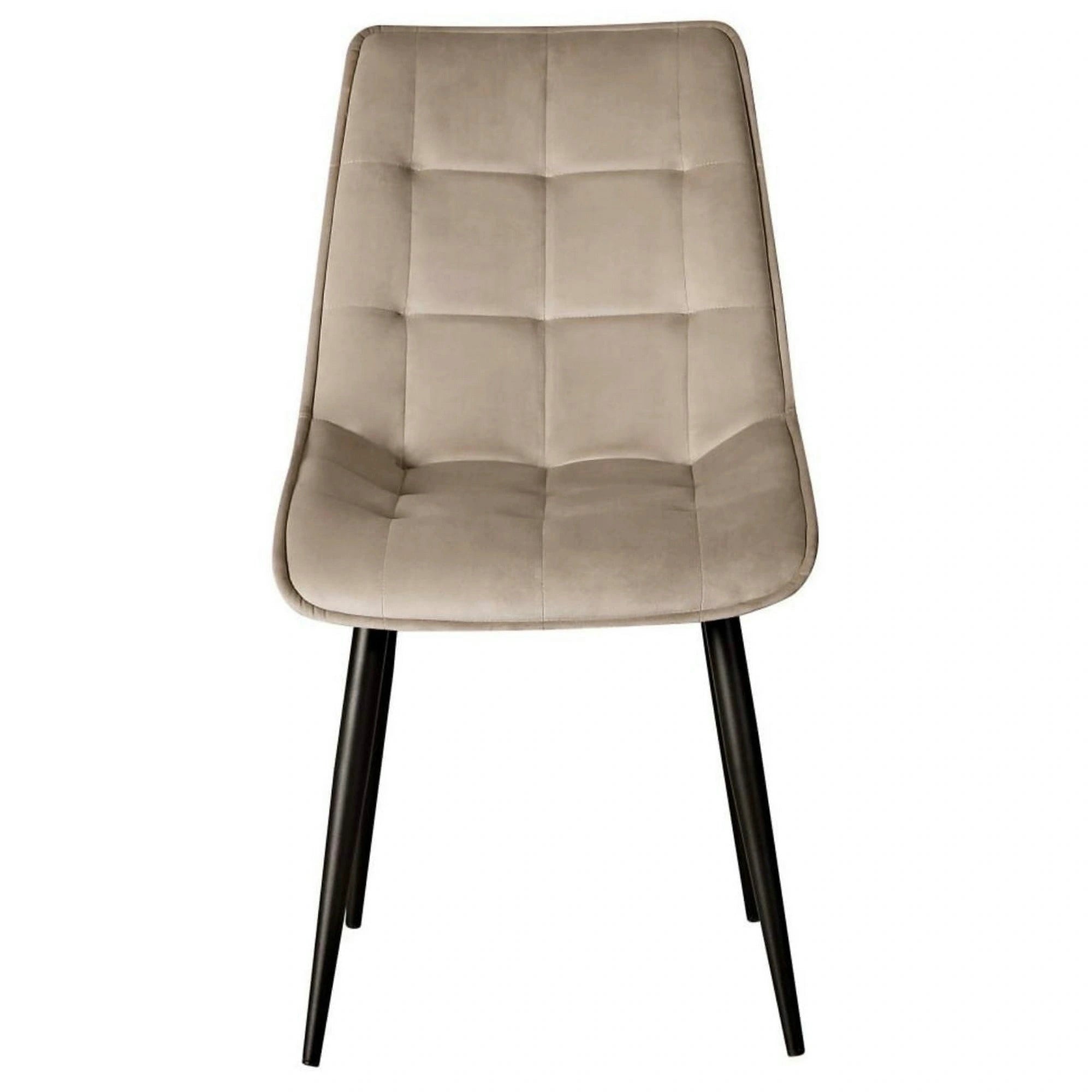 Scaun RON, bej inchis/negru, stofa catifelata/metal, 48x62x87 cm