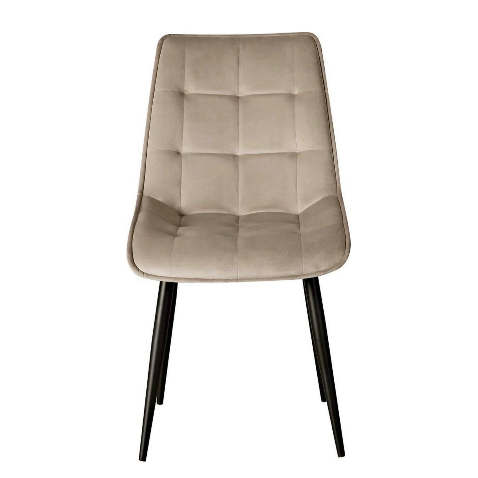 Scaun RON, bej inchis/negru, stofa catifelata/metal, 48x62x87 cm