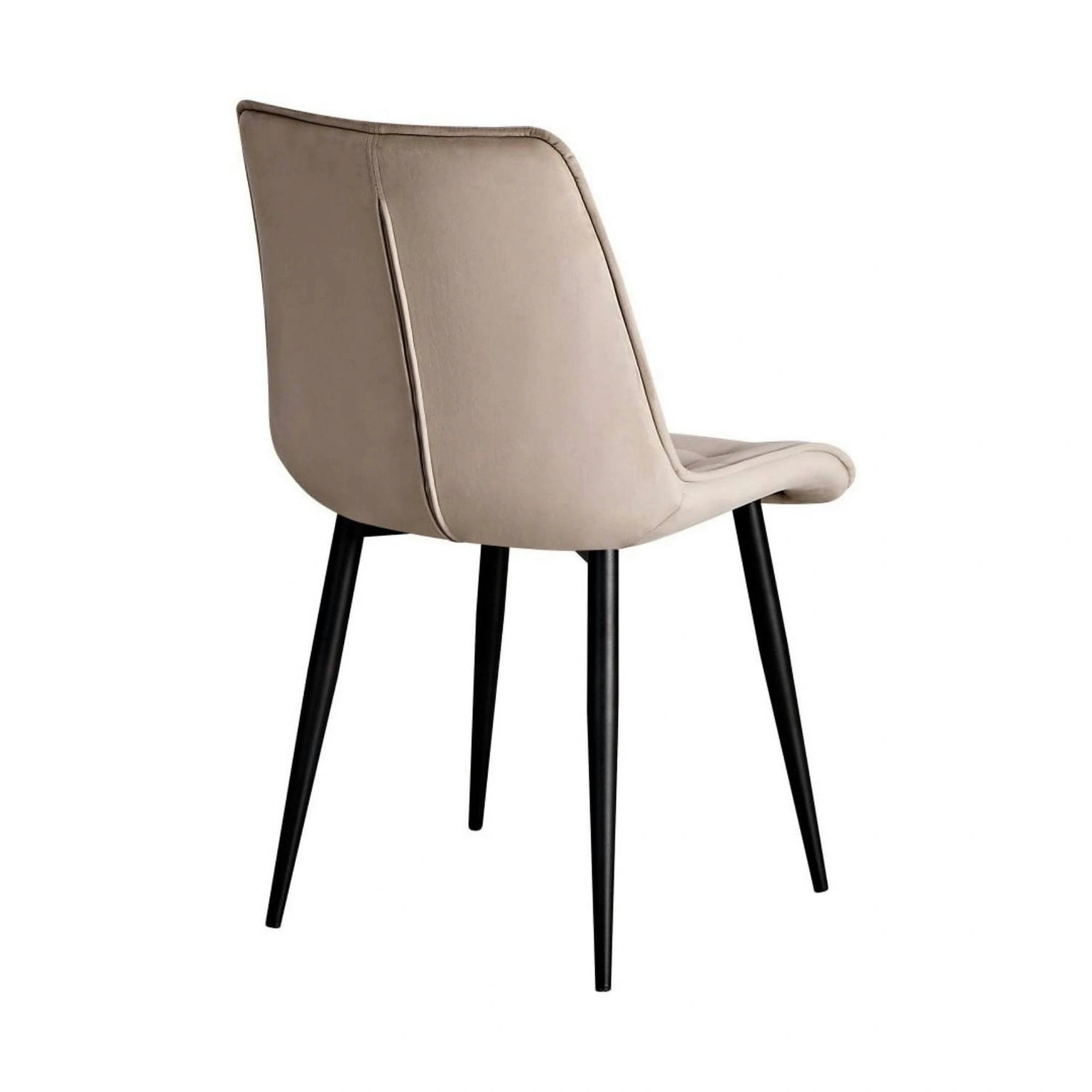 Scaun RON, bej inchis/negru, stofa catifelata/metal, 48x62x87 cm