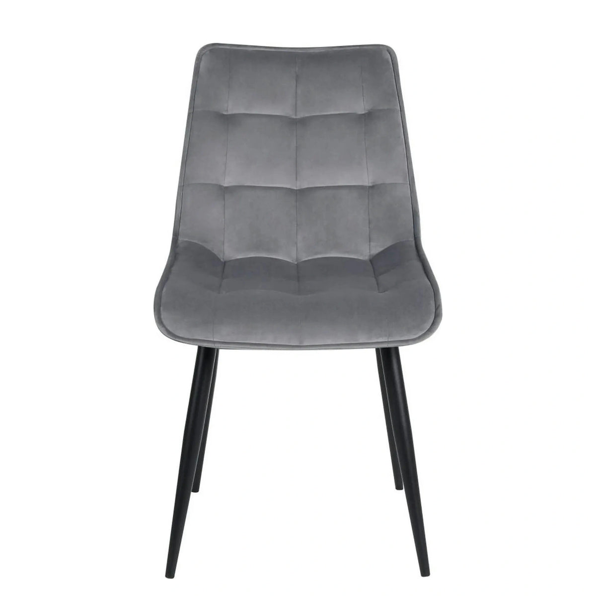 Scaun RON, gri deschis/negru, stofa catifelata/metal, 48x62x87 cm