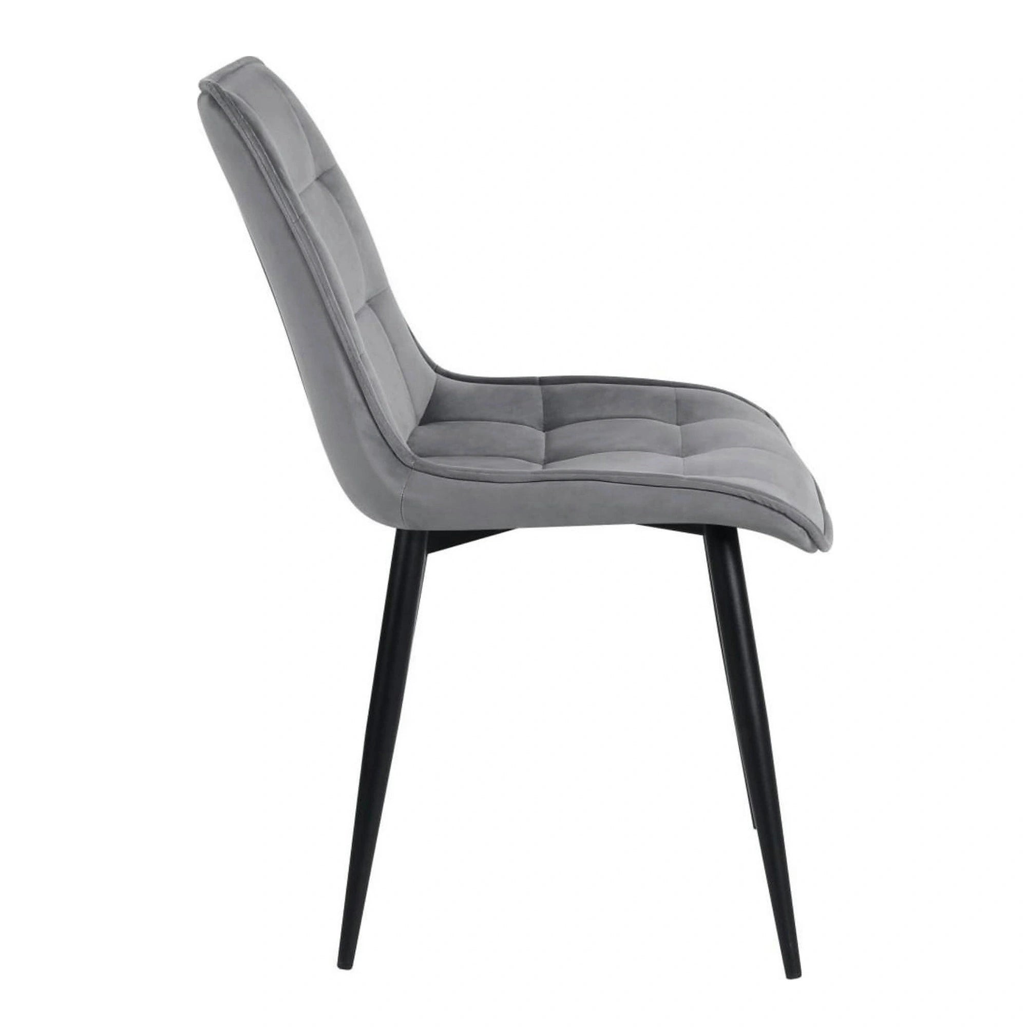 Scaun RON, gri deschis/negru, stofa catifelata/metal, 48x62x87 cm