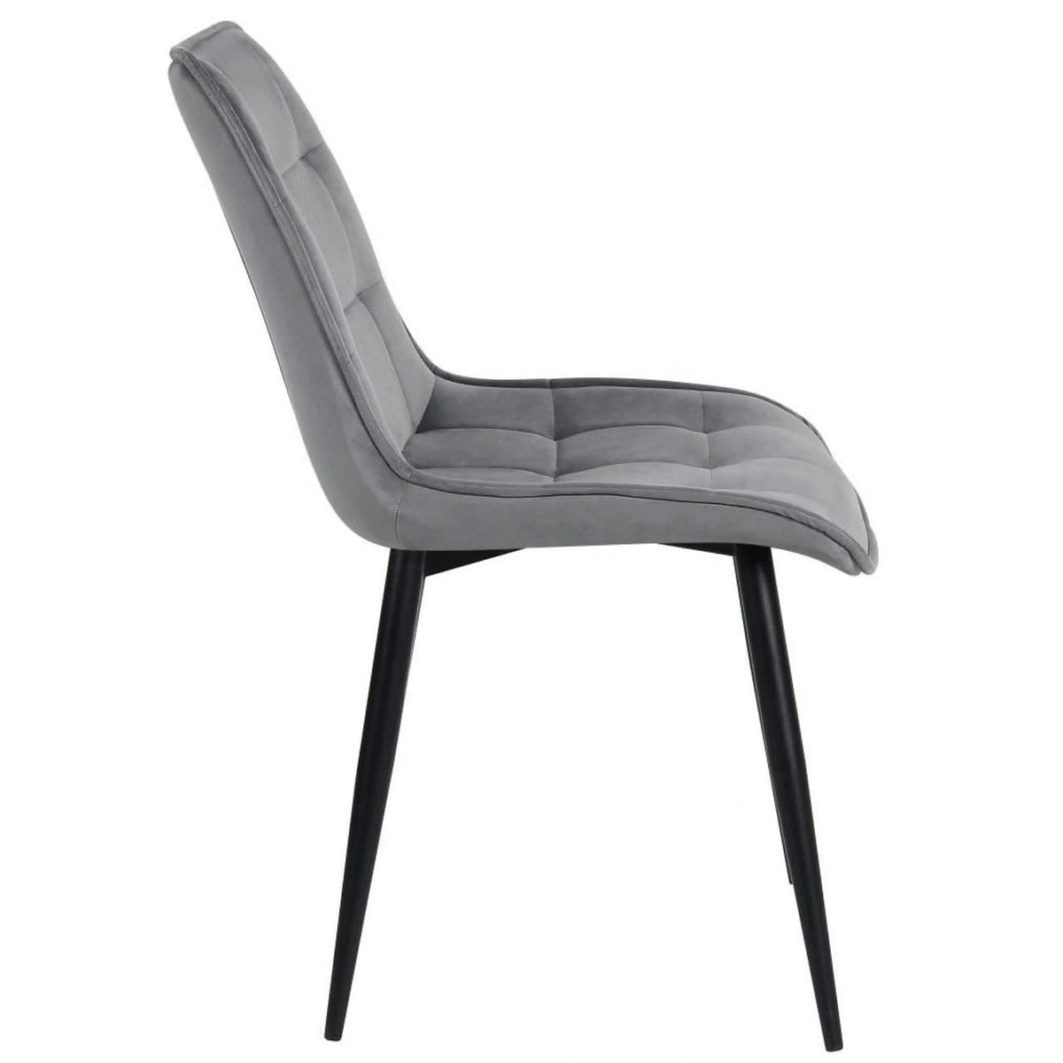 Scaun RON, gri deschis/negru, stofa catifelata/metal, 48x62x87 cm