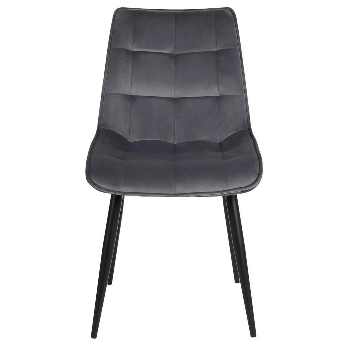 Scaun RON, gri inchis/negru, stofa catifelata/metal, 48x62x87 cm