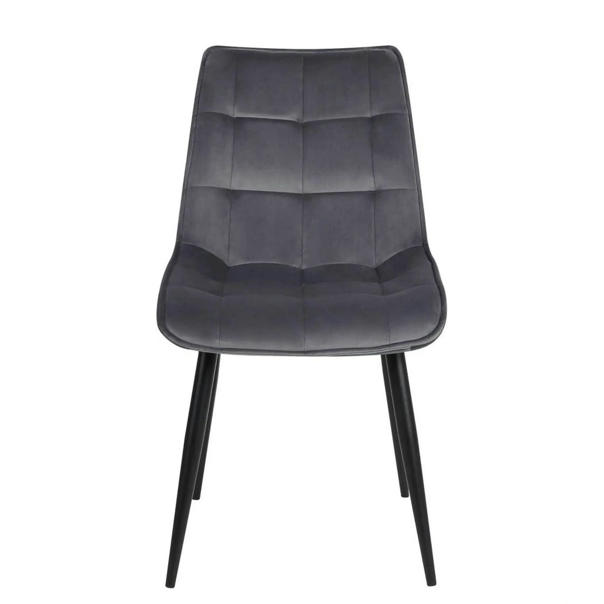 Scaun RON, gri inchis/negru, stofa catifelata/metal, 48x62x87 cm