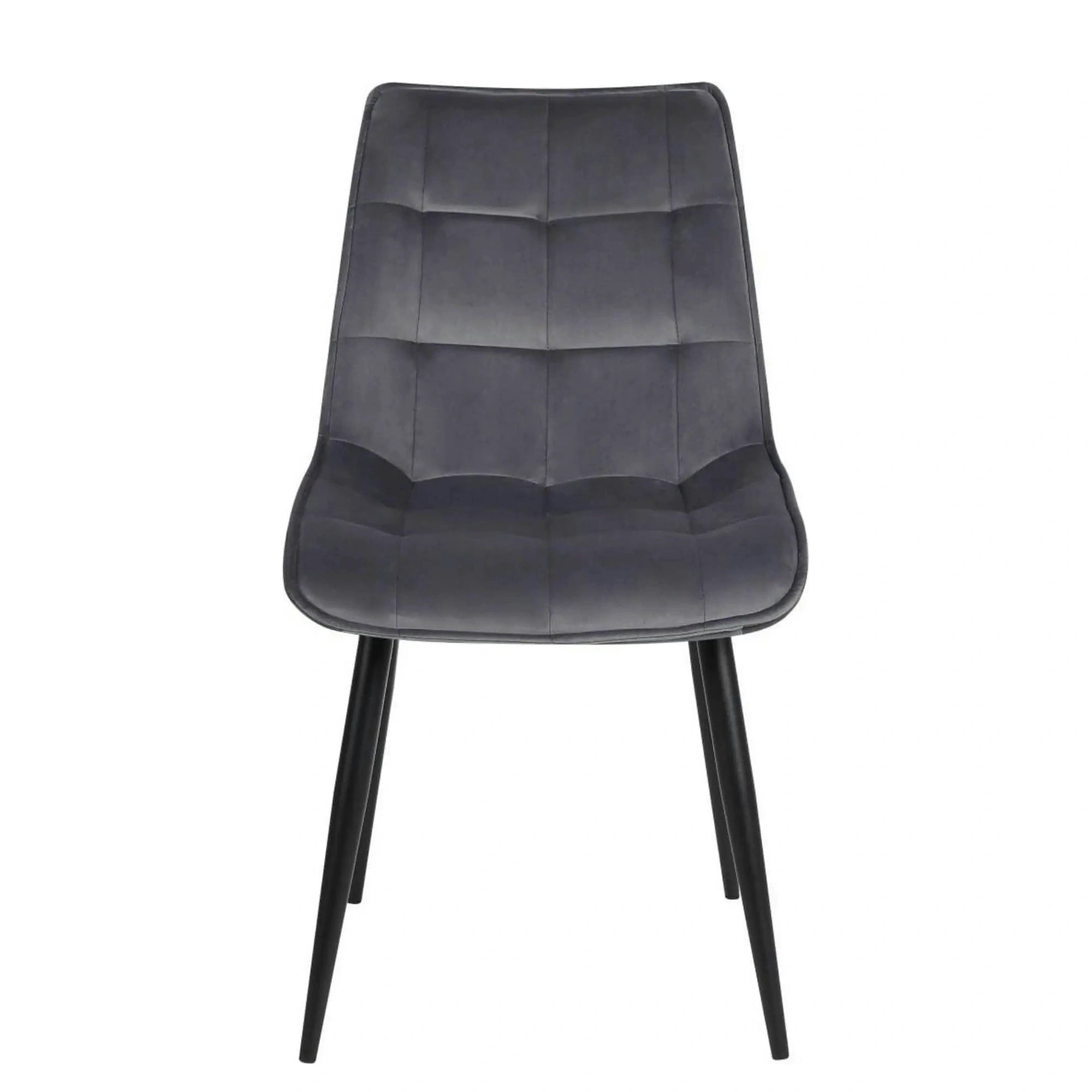 Scaun RON, gri inchis/negru, stofa catifelata/metal, 48x62x87 cm
