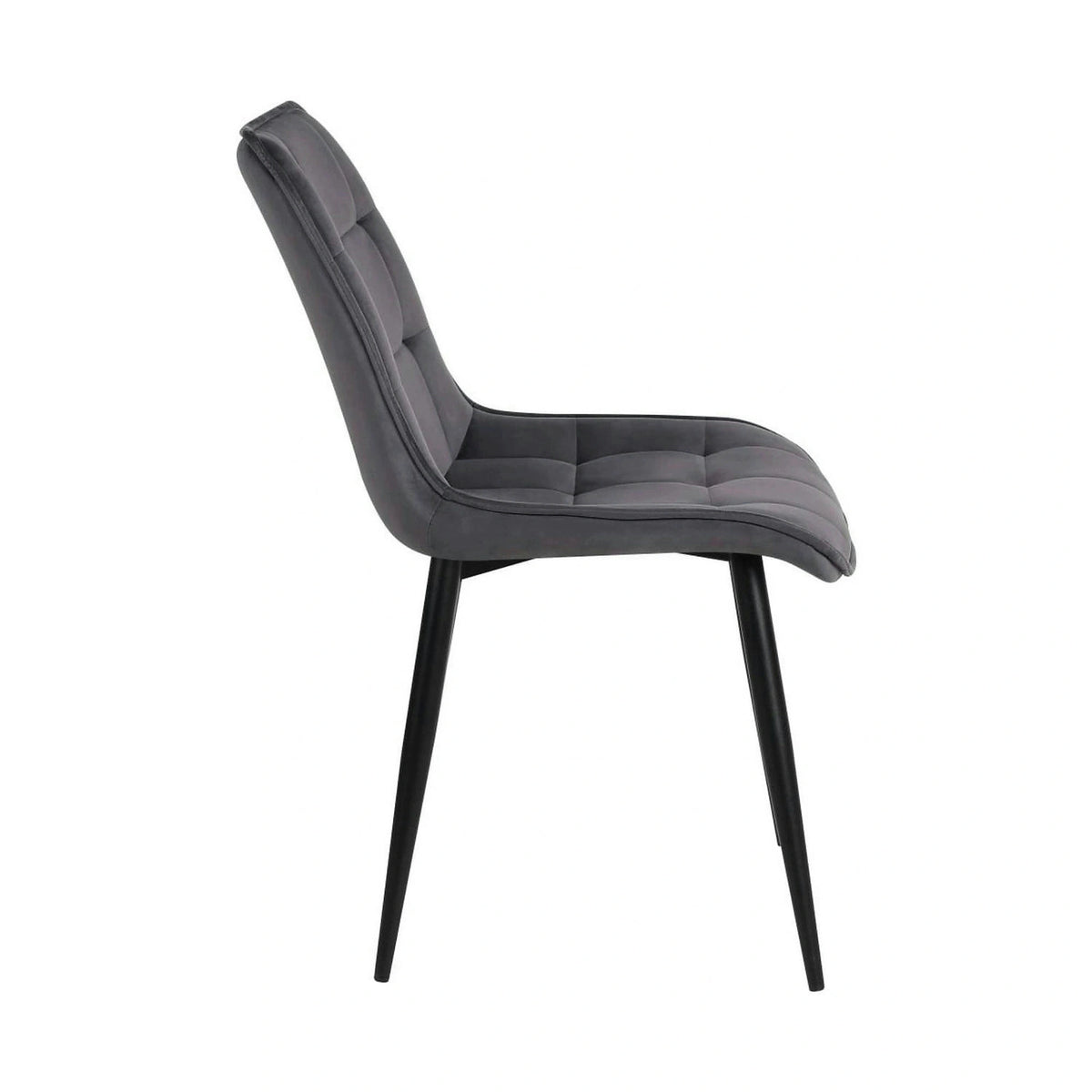 Scaun RON, gri inchis/negru, stofa catifelata/metal, 48x62x87 cm