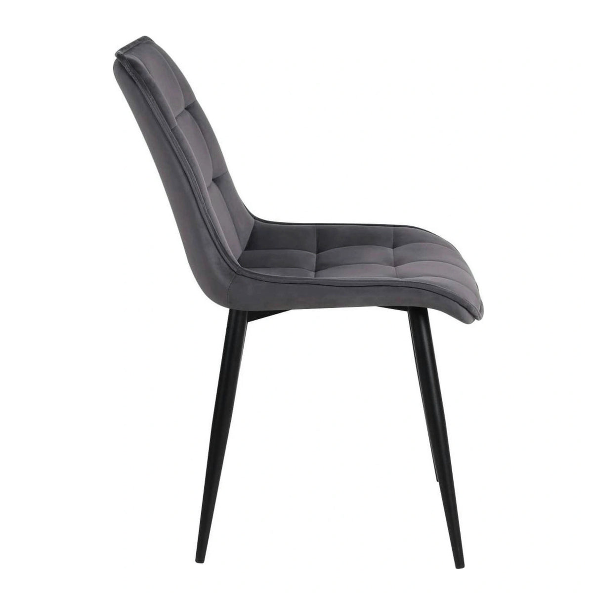 Scaun RON, gri inchis/negru, stofa catifelata/metal, 48x62x87 cm