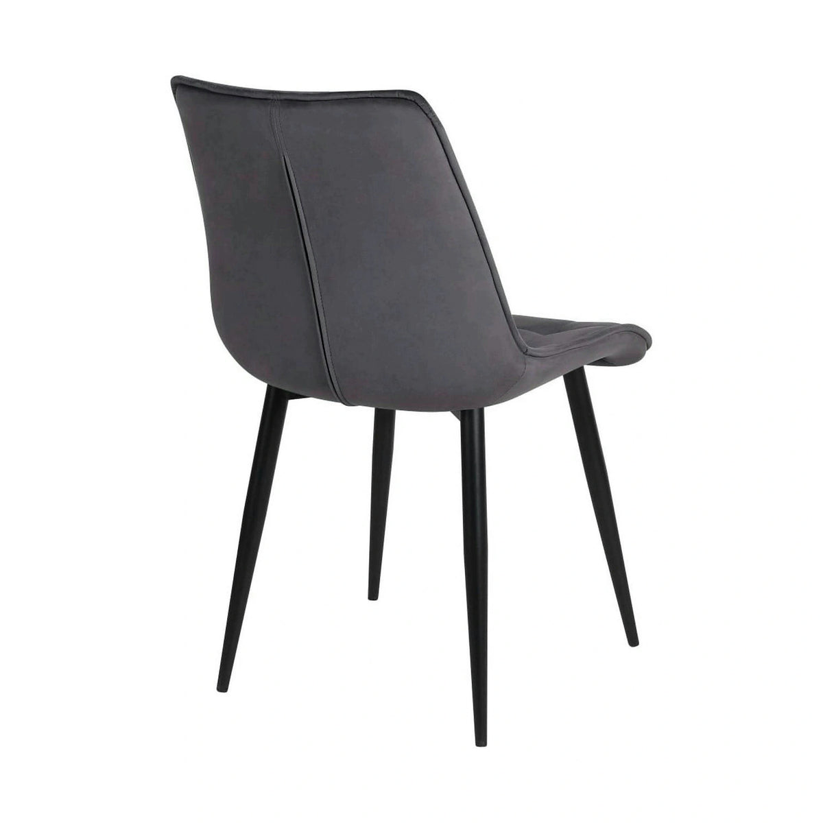 Scaun RON, gri inchis/negru, stofa catifelata/metal, 48x62x87 cm
