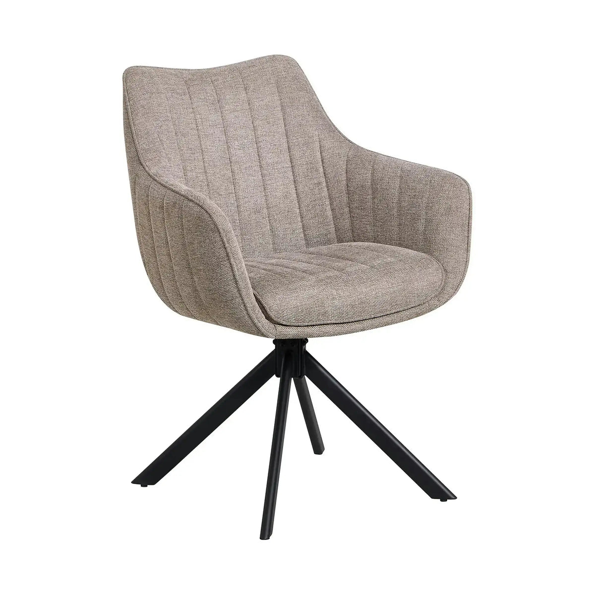 Scaun rotativ ASTON, grej/negru, stofa/metal, 61x44x86 cm