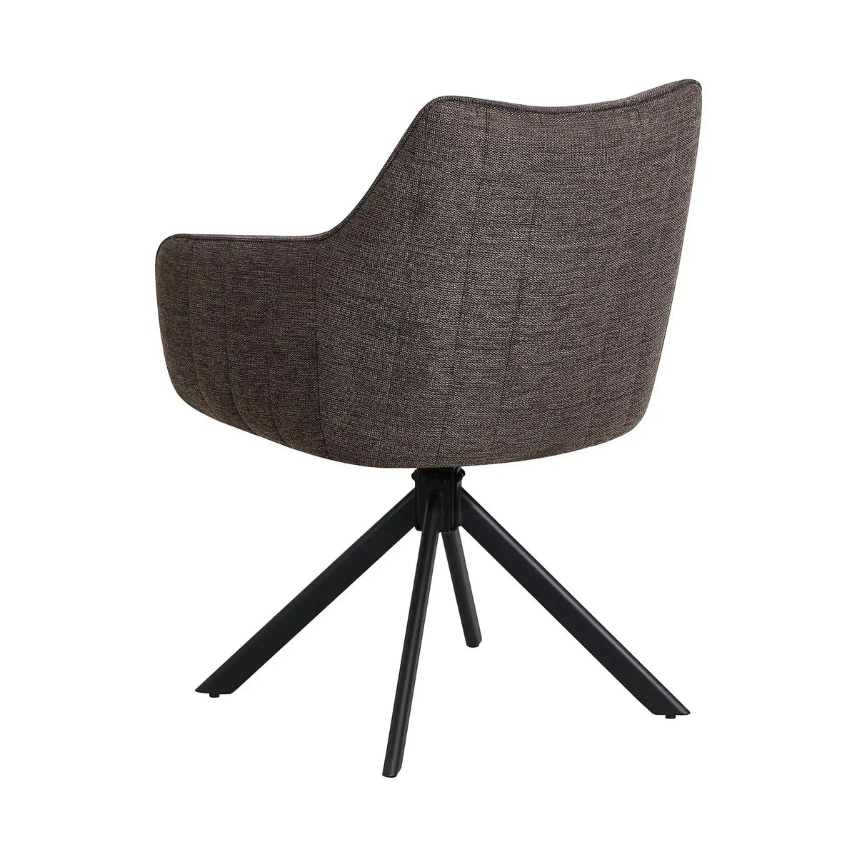 Scaun rotativ ASTON, maro/negru, stofa/metal, 61x58x86 cm