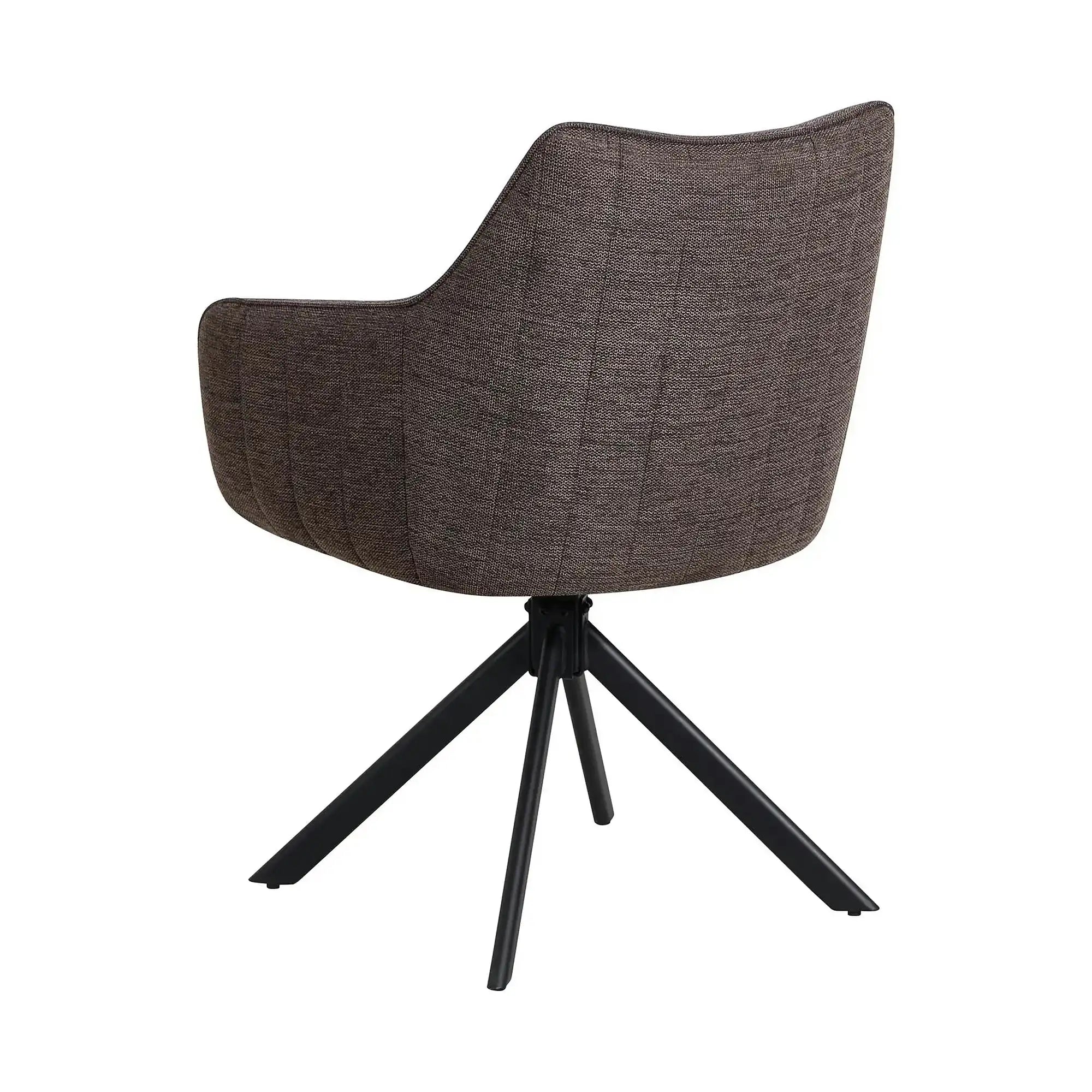 Scaun rotativ ASTON, maro/negru, stofa/metal, 61x58x86 cm