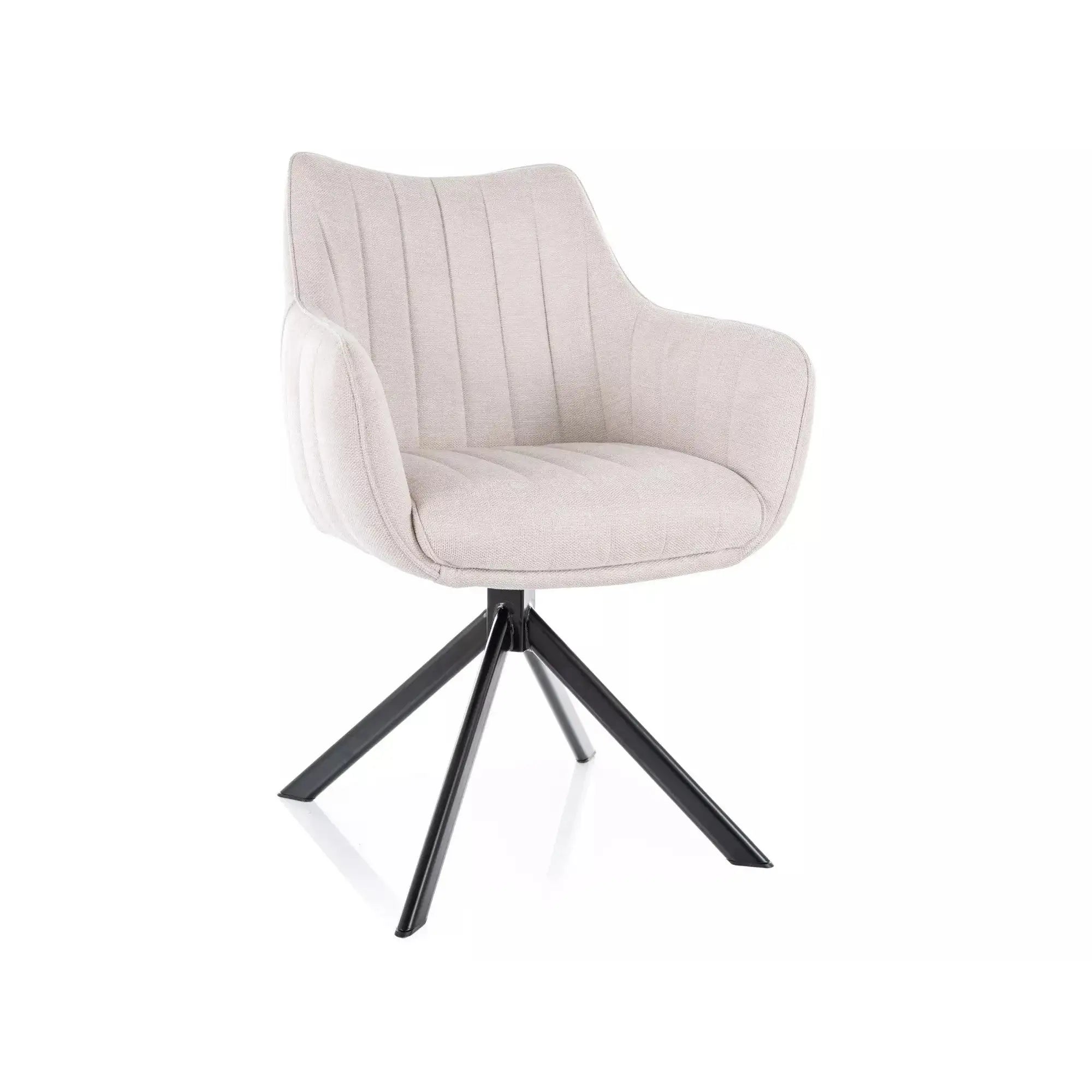 Scaun rotativ AZALIA, bej deschis/negru, stofa clasica/metal, 61x58x86 cm