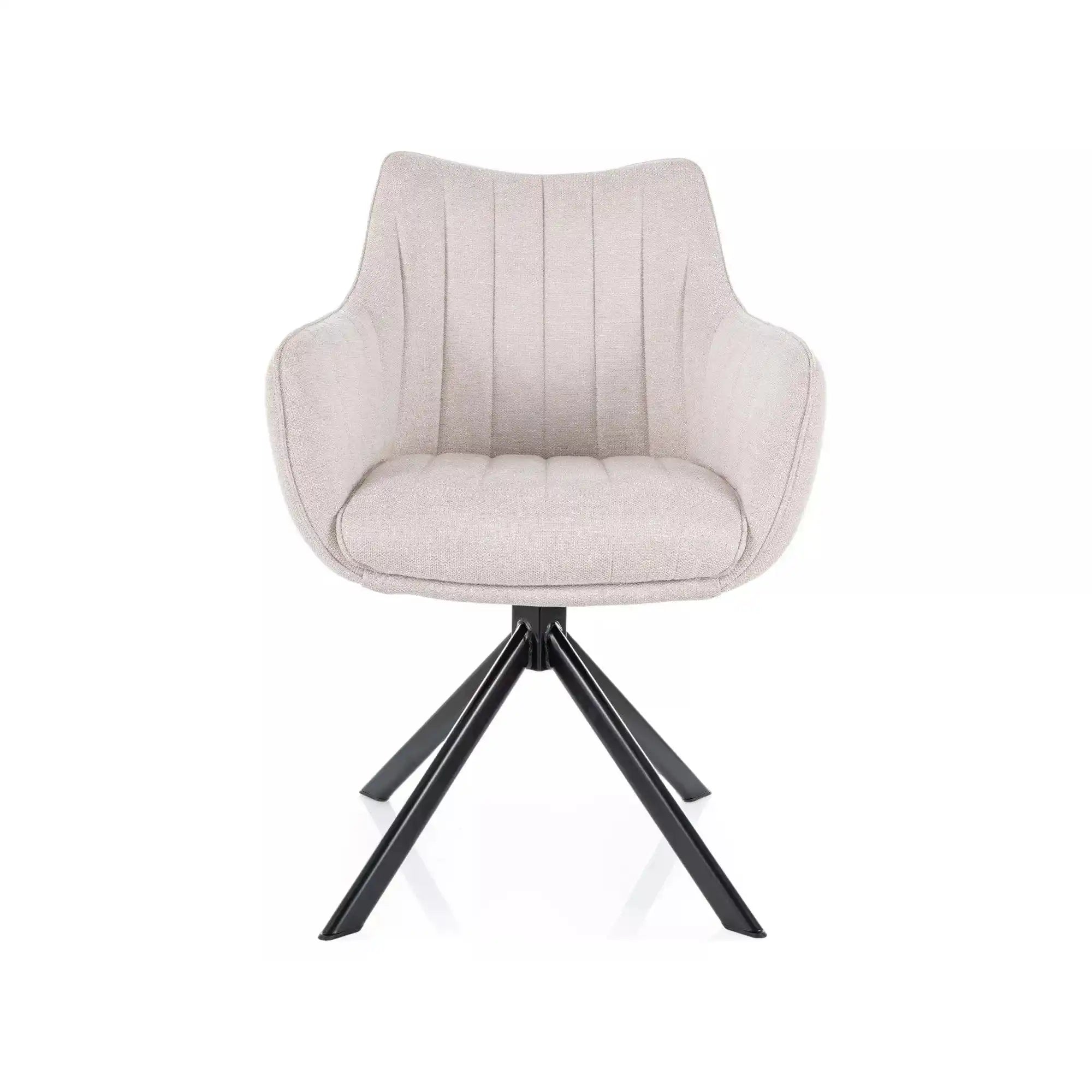 Scaun rotativ AZALIA, bej deschis/negru, stofa clasica/metal, 61x58x86 cm