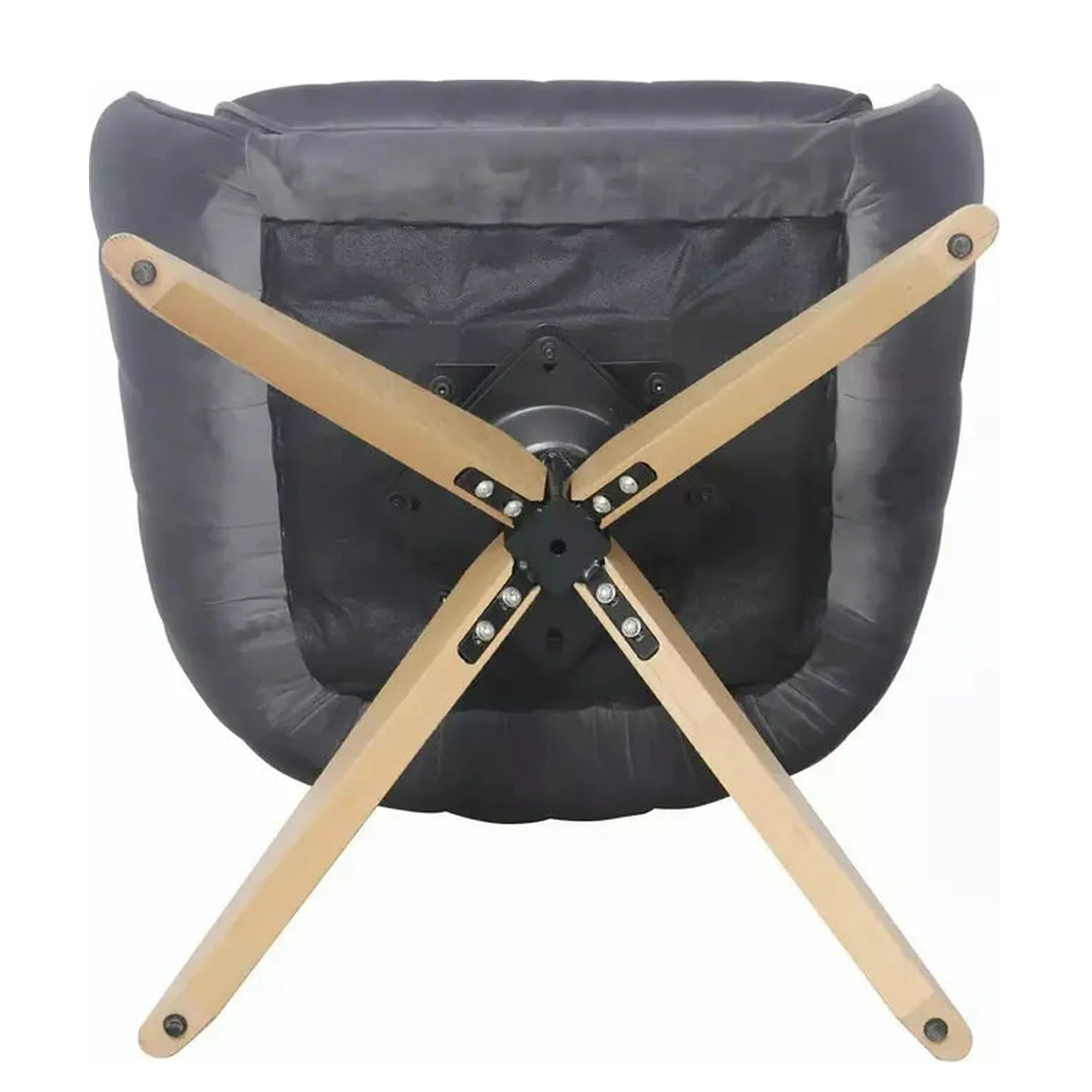 Scaun rotativ AZALIA, gri inchis - Bluvel 14, stofa catifelata/lemn, 61x44x86 cm