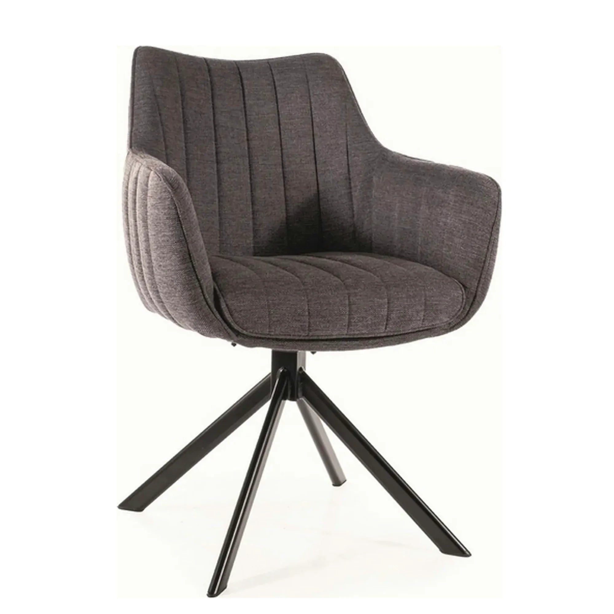 Scaun rotativ AZALIA, gri inchis/negru, stofa/metal, 61x44x86 cm