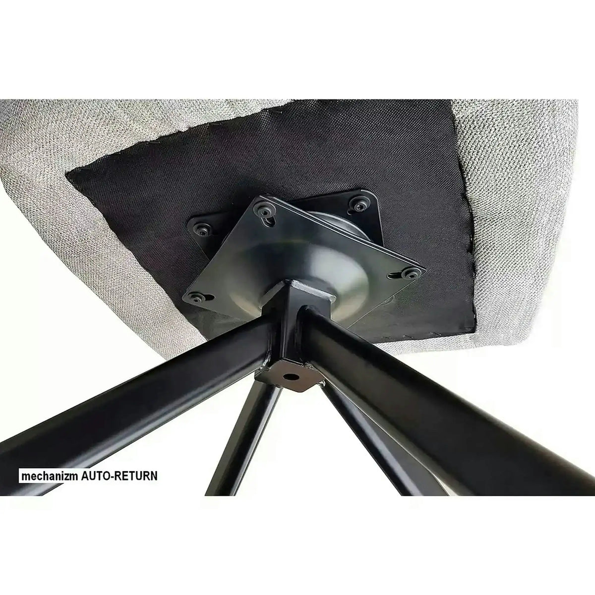 Scaun rotativ AZALIA, gri inchis/negru, stofa/metal, 61x58x86 cm