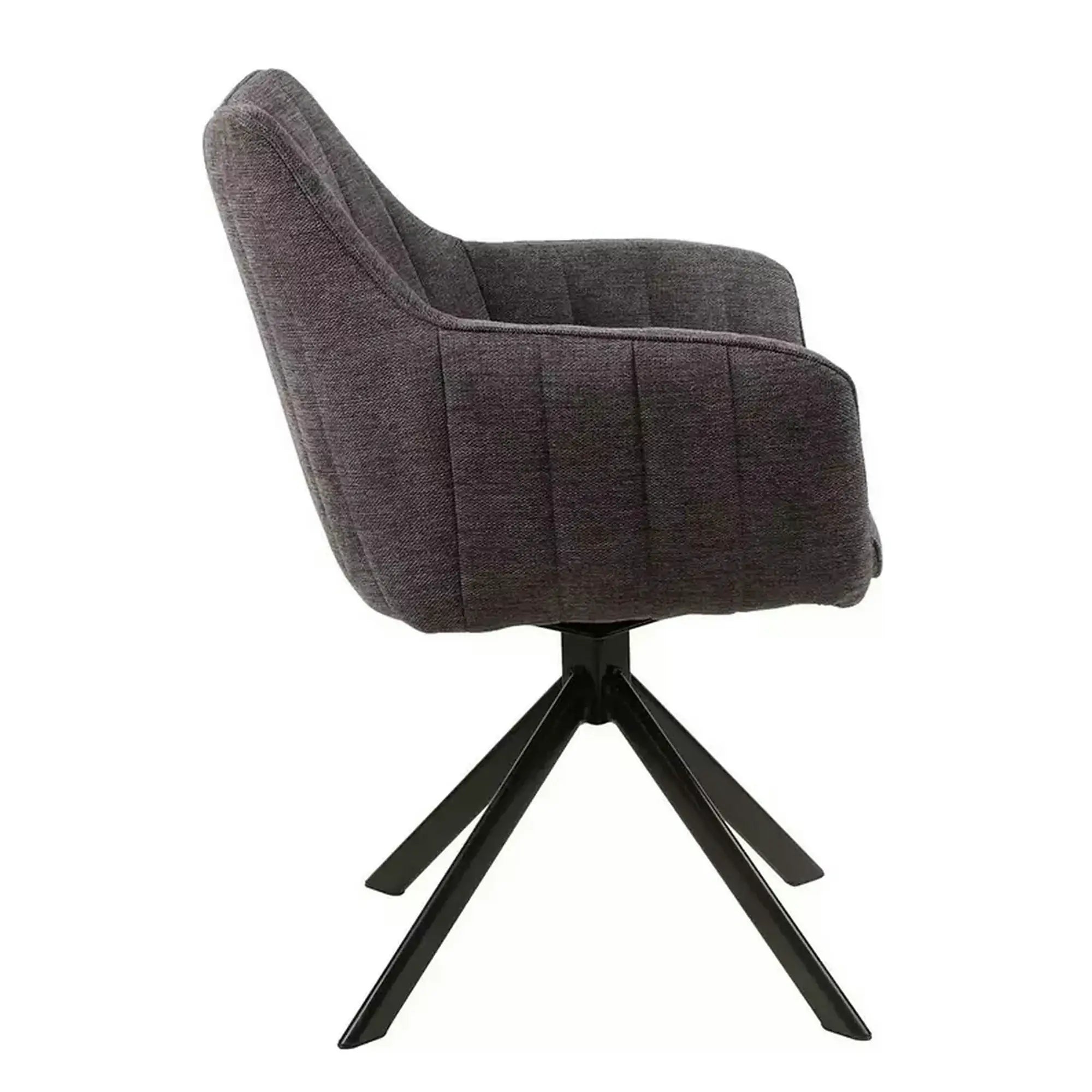 Scaun rotativ AZALIA, gri inchis/negru, stofa/metal, 61x44x86 cm