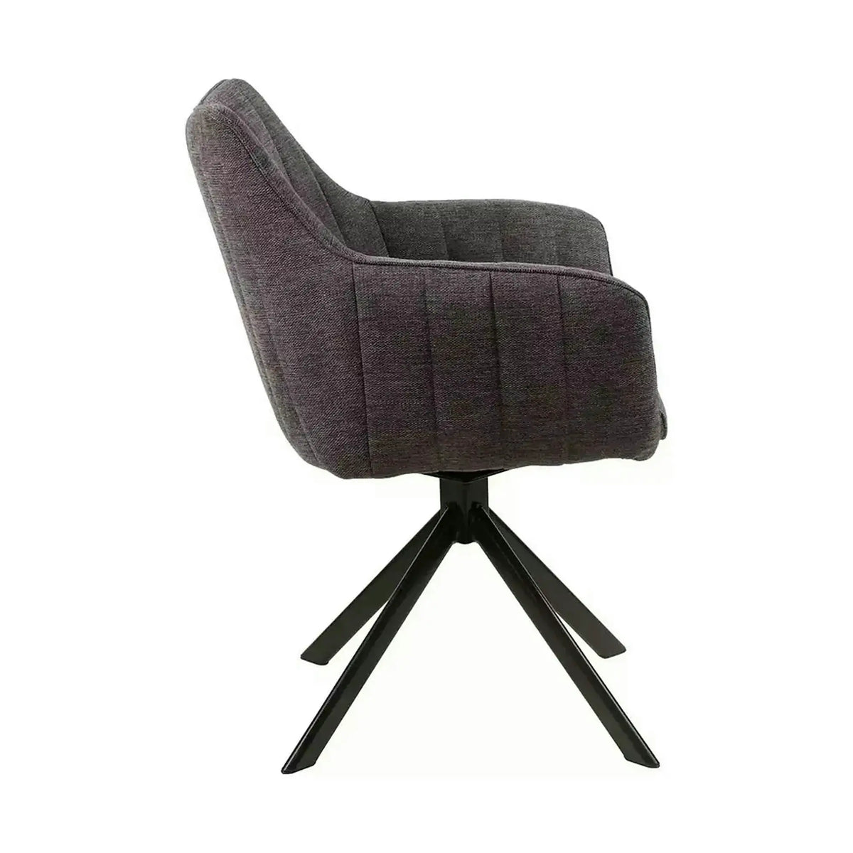 Scaun rotativ AZALIA, gri inchis/negru, stofa/metal, 61x58x86 cm