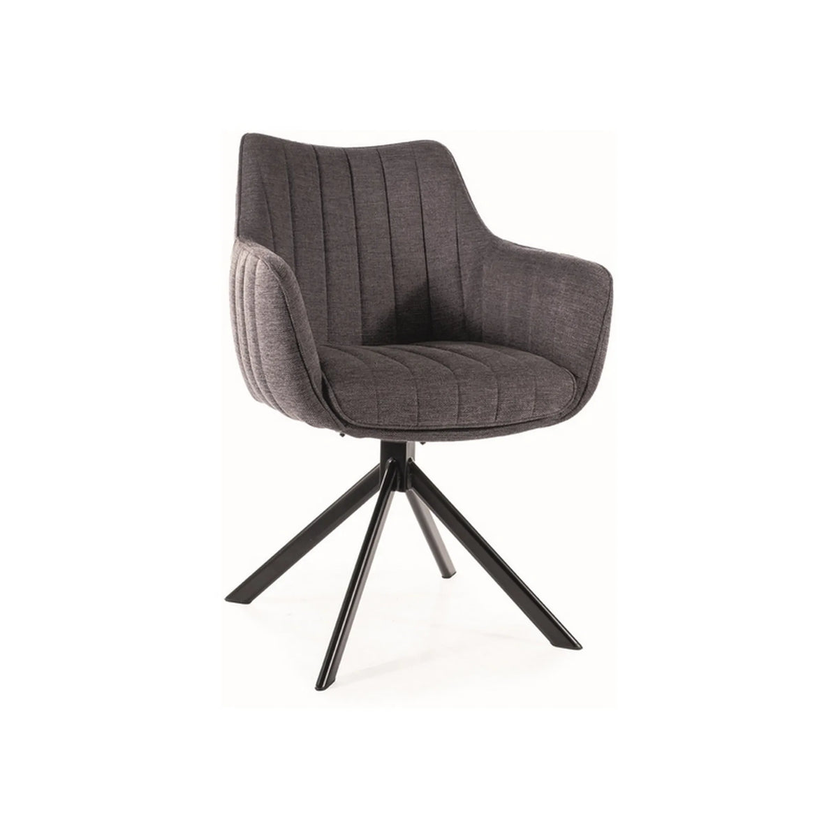 Scaun rotativ AZALIA, gri inchis/negru, stofa/metal, 61x44x86 cm