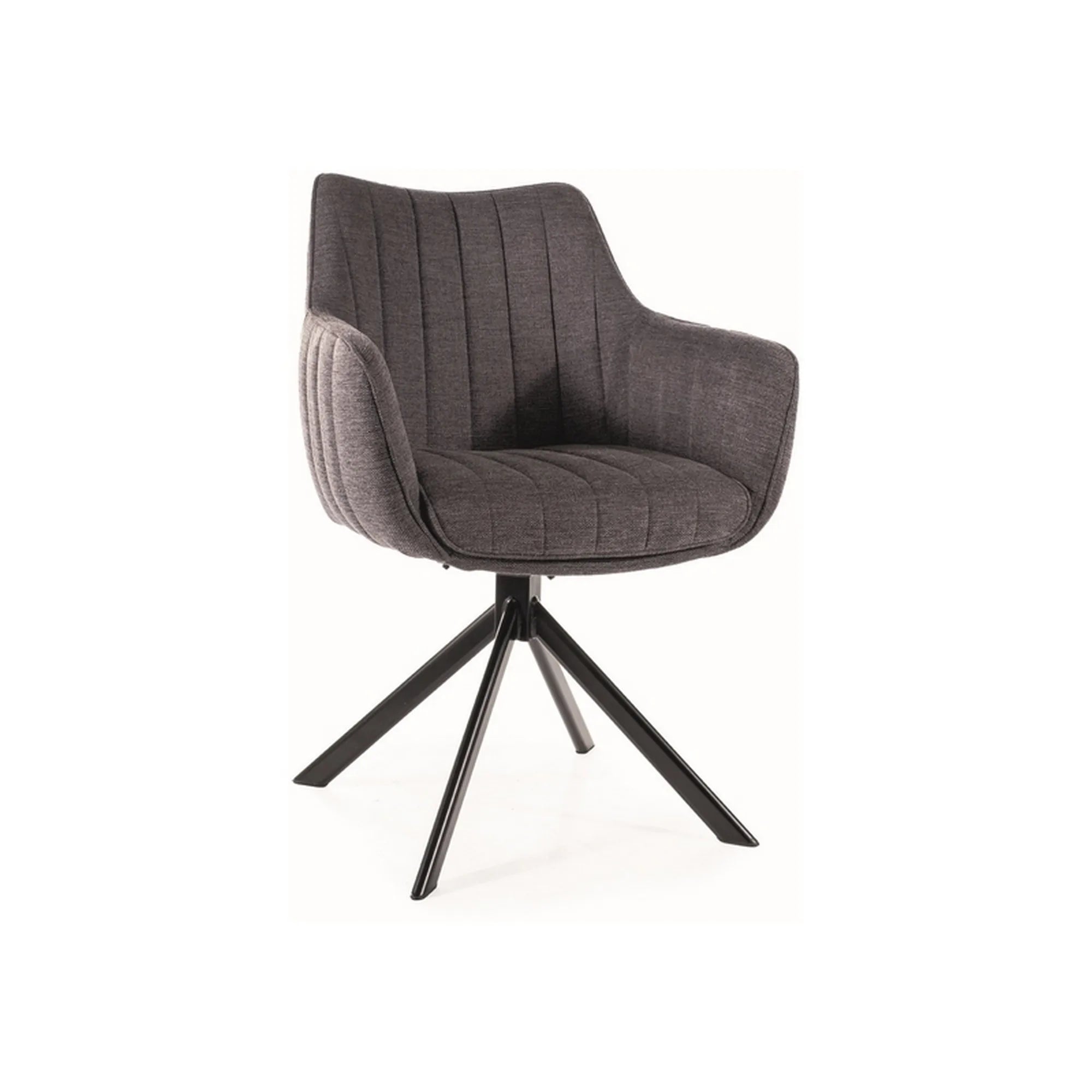 Scaun rotativ AZALIA, gri inchis/negru, stofa/metal, 61x44x86 cm