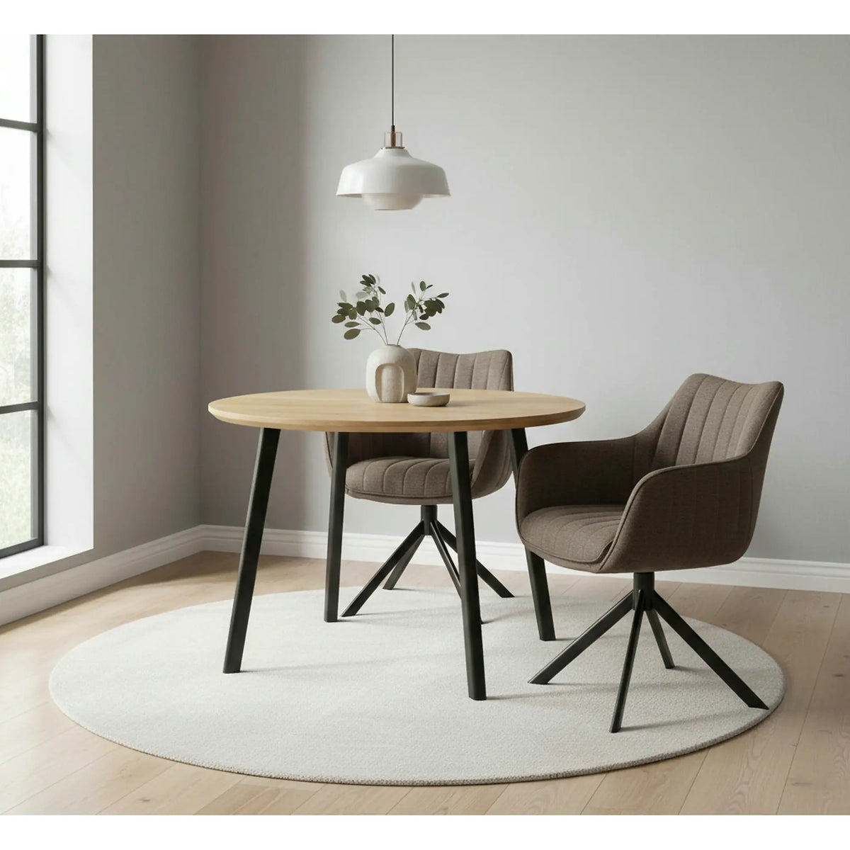 Scaun rotativ AZALIA, verde olive/negru, stofa clasica/metal, 61x44x86 cm