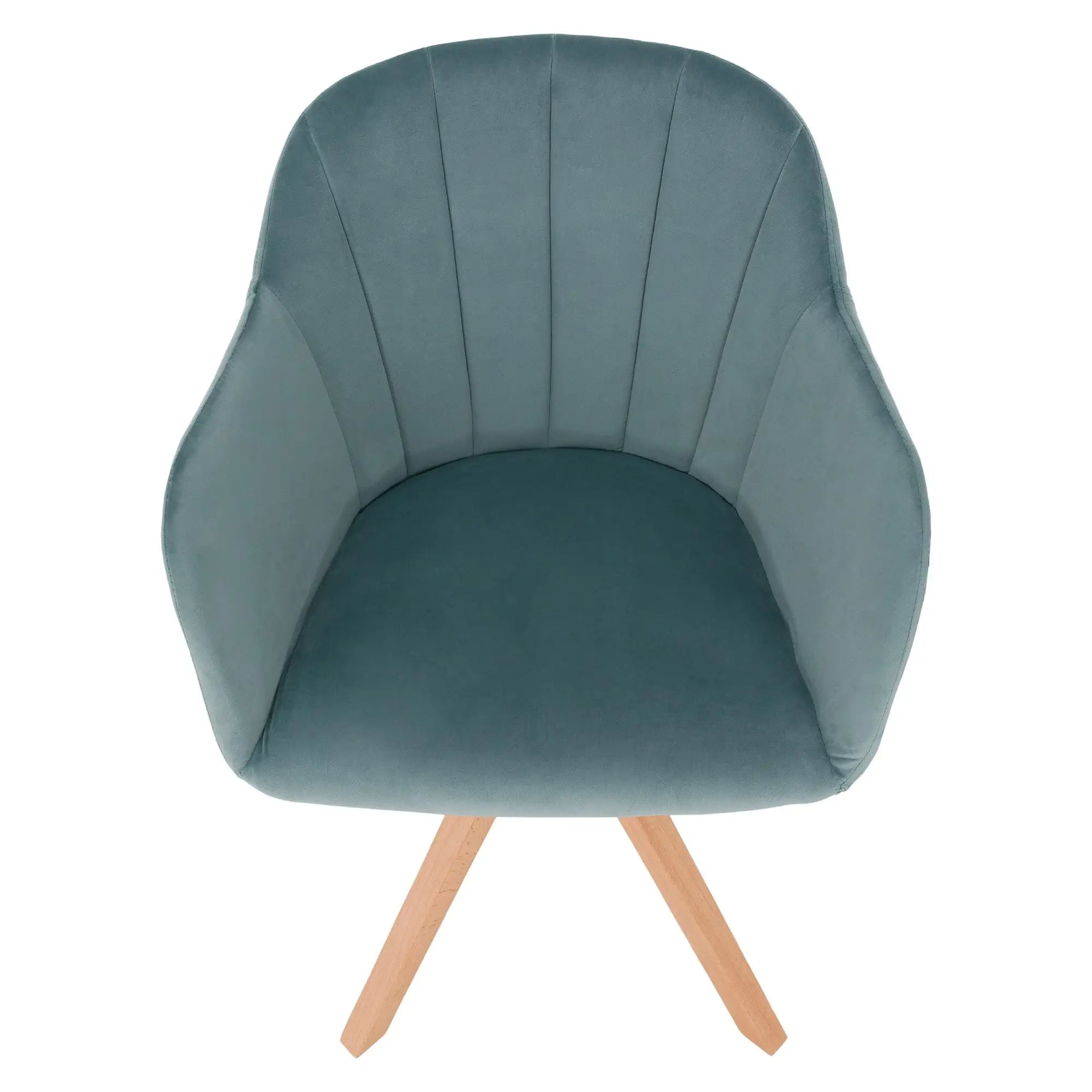 Scaun rotativ DALIO, verde menta/fag, stofa catifelata/lemn, 58x62x83 cm