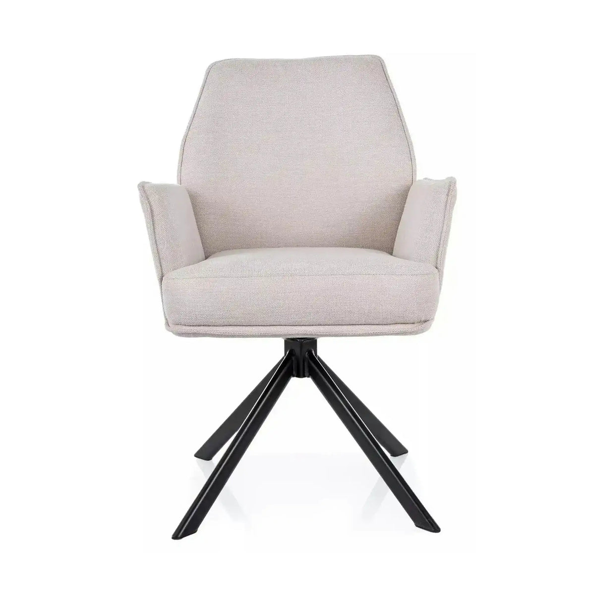 Scaun rotativ HUGO, bej deschis/negru, stofa clasica/metal, 58x60x90 cm