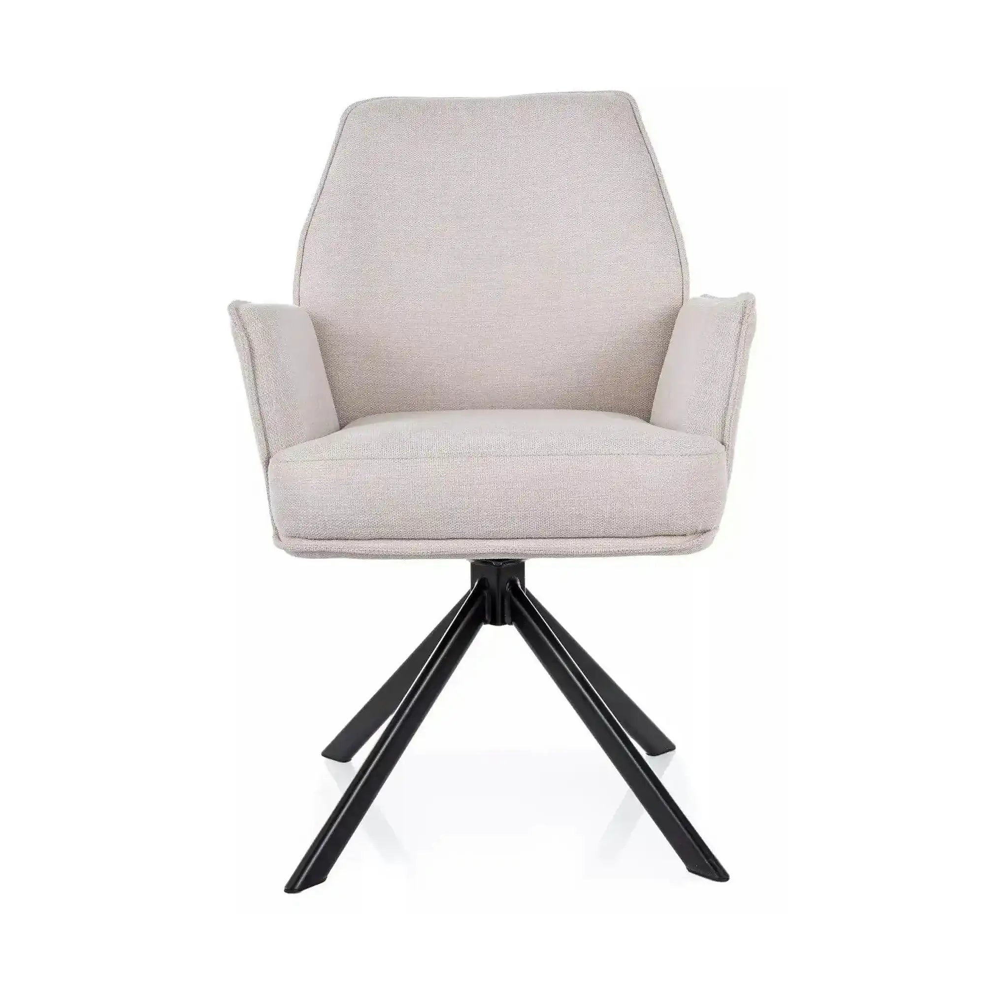 Scaun rotativ HUGO, bej deschis/negru, stofa clasica/metal, 58x60x90 cm