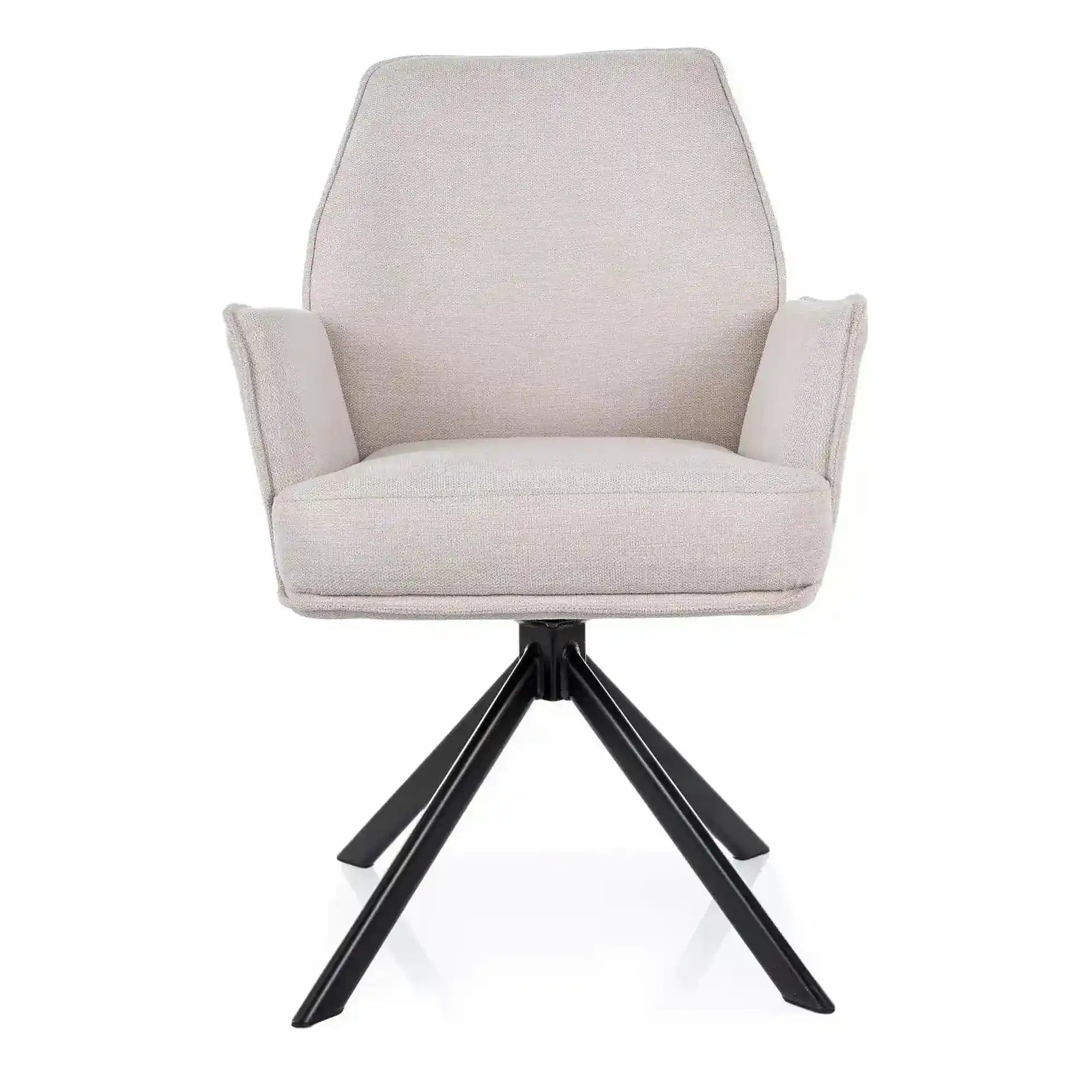 Scaun rotativ HUGO, bej deschis/negru, stofa clasica/metal, 58x60x90 cm