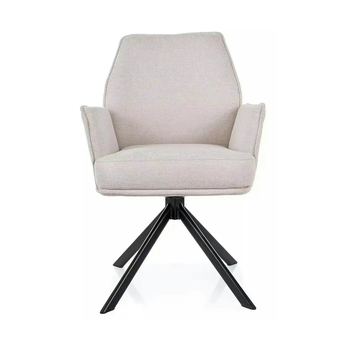 Scaun rotativ HUGO, bej deschis/negru, stofa clasica/metal, 58x60x90 cm