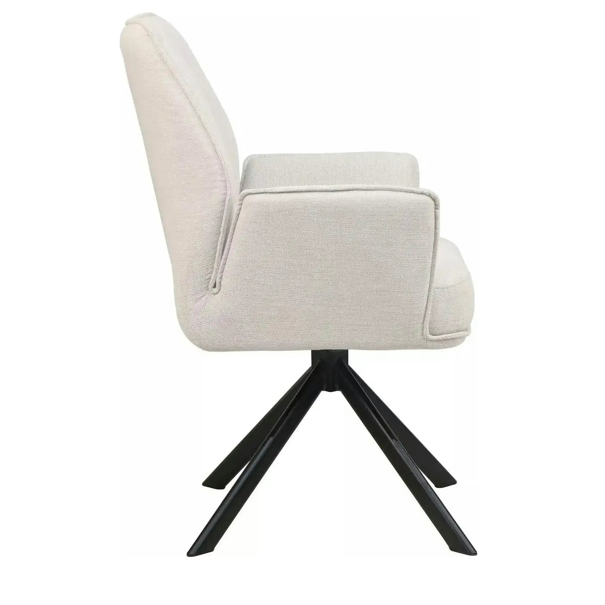 Scaun rotativ HUGO, bej deschis/negru, stofa clasica/metal, 58x60x90 cm