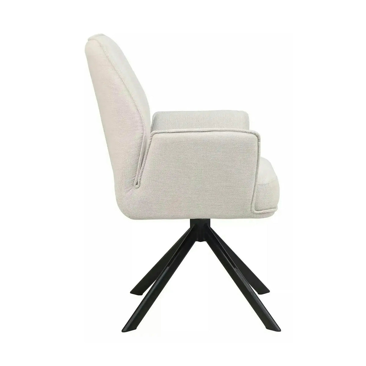 Scaun rotativ HUGO, bej deschis/negru, stofa clasica/metal, 58x60x90 cm