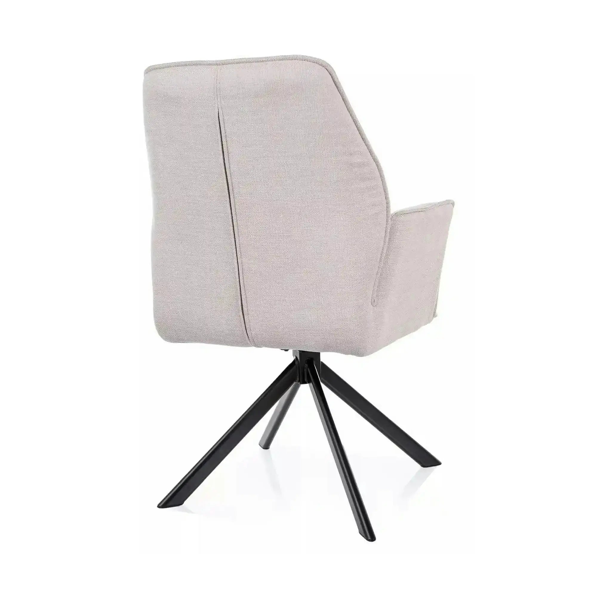Scaun rotativ HUGO, bej deschis/negru, stofa clasica/metal, 58x60x90 cm