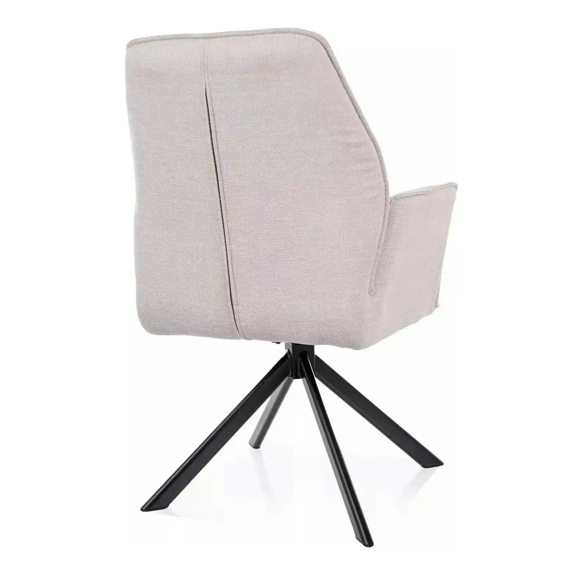 Scaun rotativ HUGO, bej deschis/negru, stofa clasica/metal, 58x60x90 cm