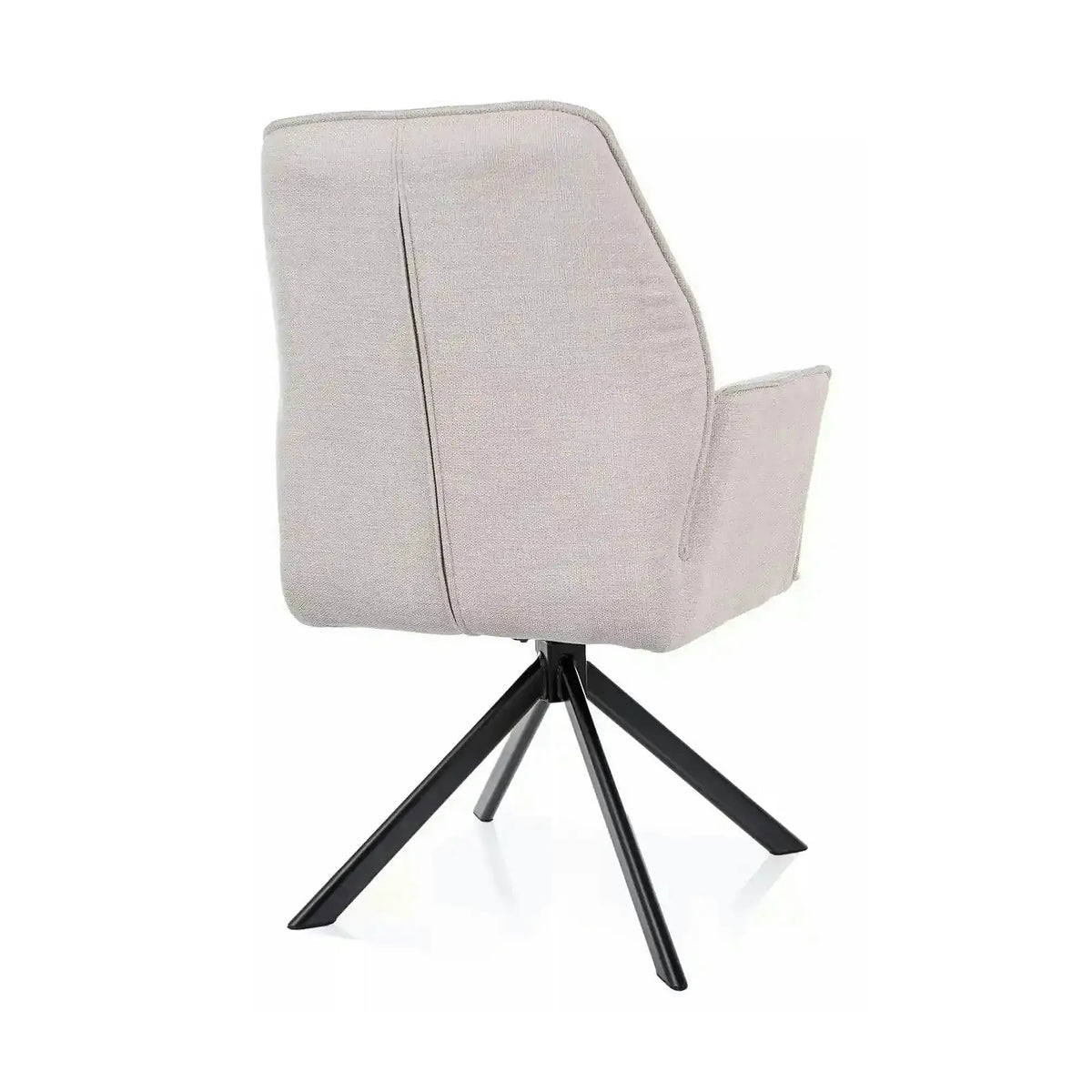 Scaun rotativ HUGO, bej deschis/negru, stofa clasica/metal, 58x60x90 cm