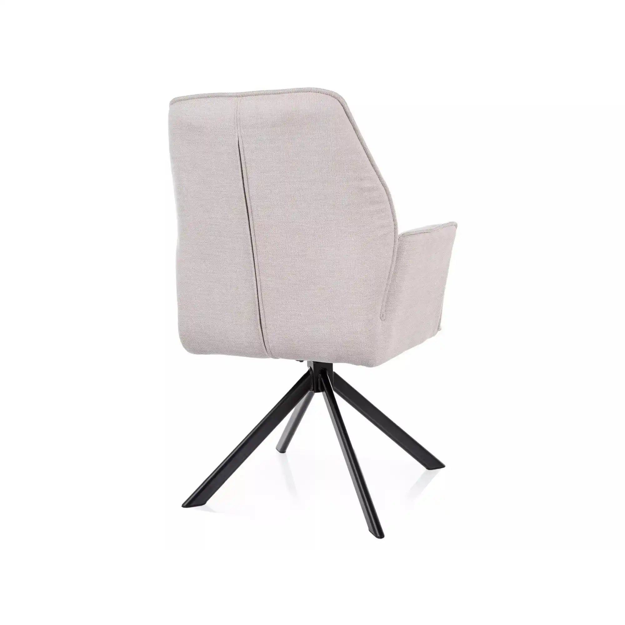 Scaun rotativ HUGO, bej deschis/negru, stofa clasica/metal, 58x60x90 cm