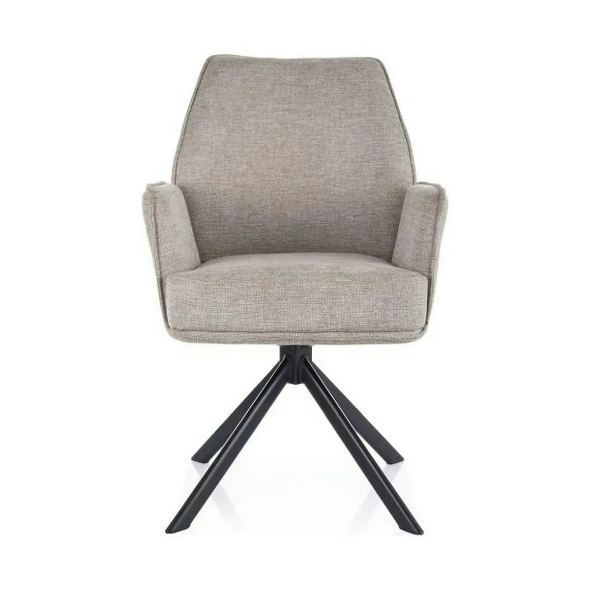 Scaun rotativ HUGO, bej/negru, stofa clasica/metal, 58x46x90 cm