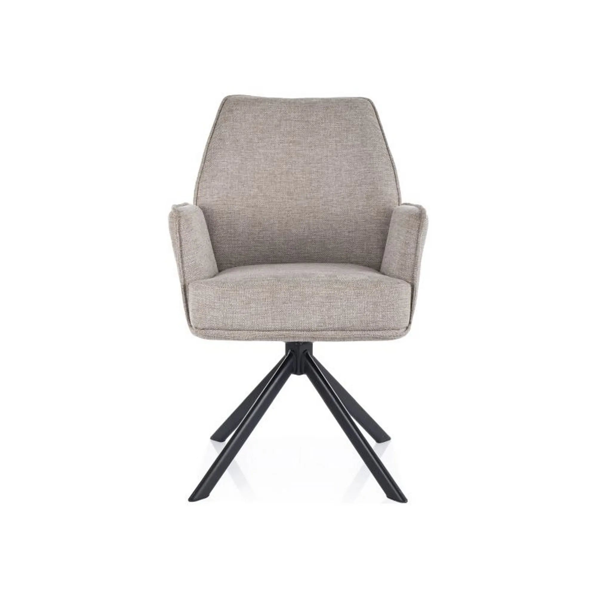 Scaun rotativ HUGO, bej/negru, stofa clasica/metal, 58x46x90 cm