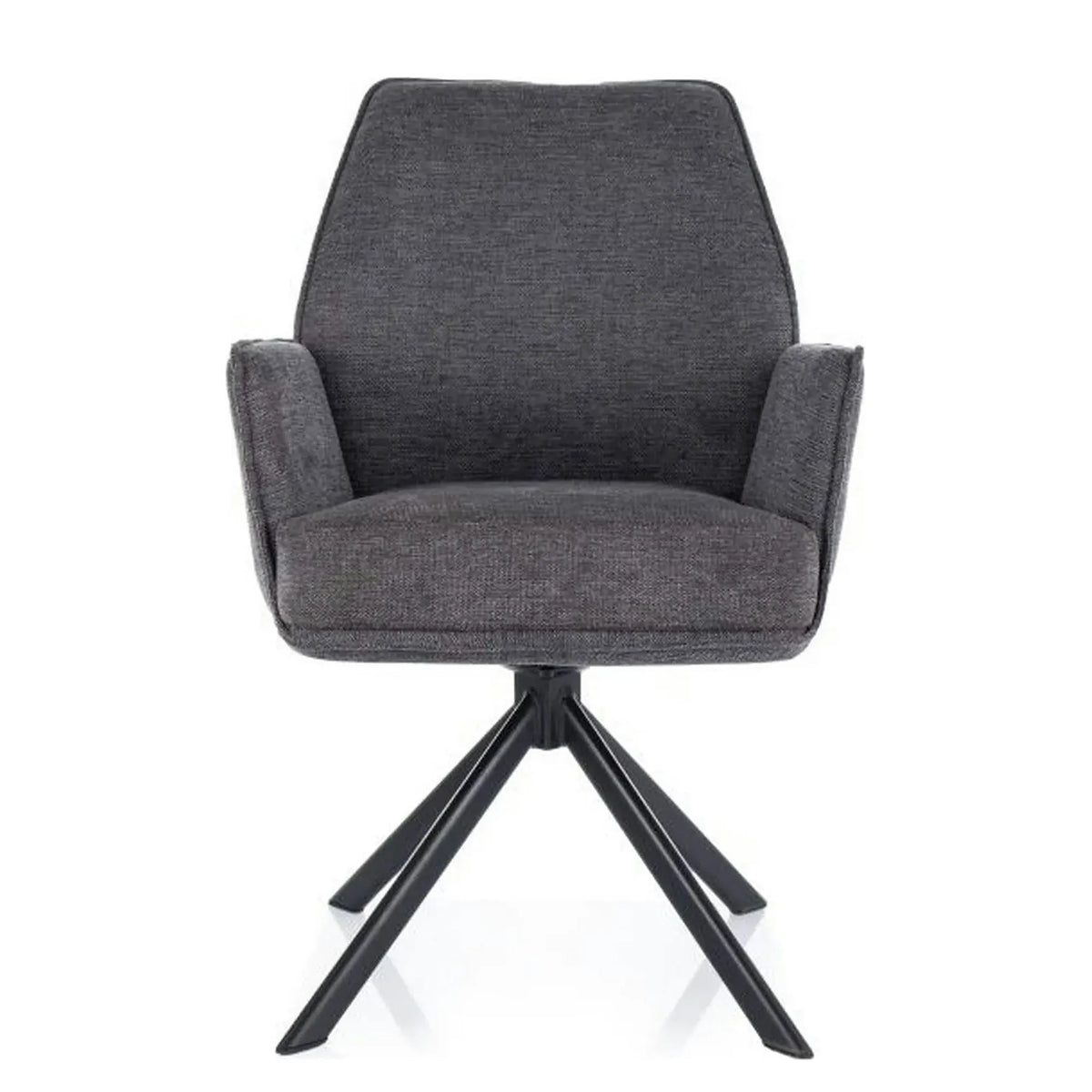 Scaun rotativ HUGO, gri inchis/negru, stofa clasica/metal, 58x46x90 cm