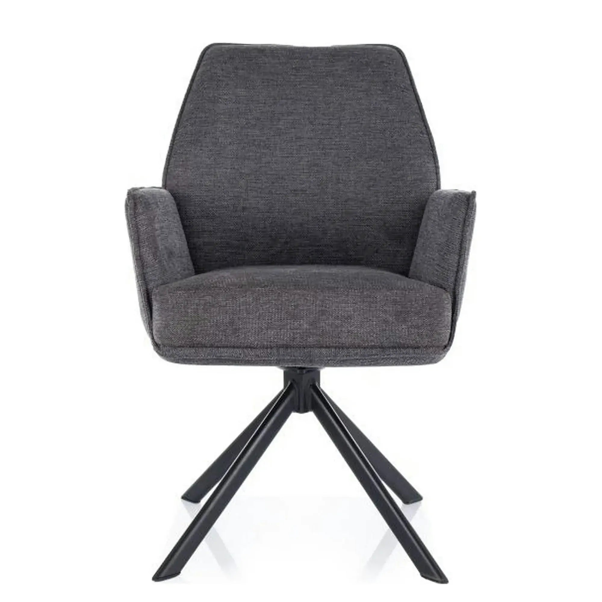 Scaun rotativ HUGO, gri inchis/negru, stofa clasica/metal, 58x46x90 cm