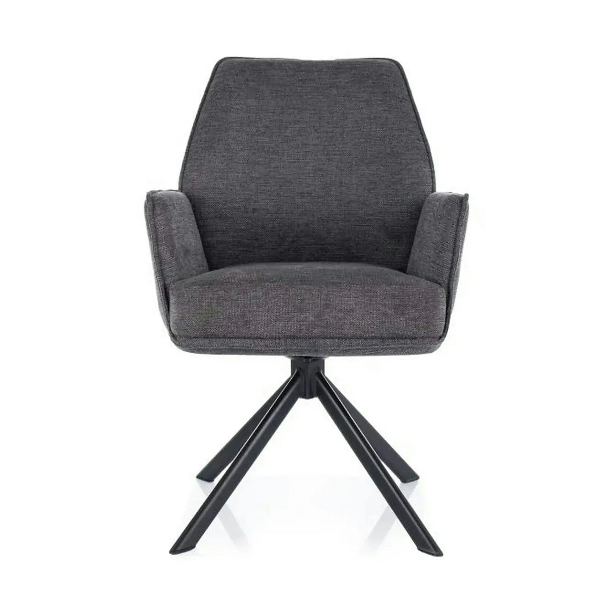 Scaun rotativ HUGO, gri inchis/negru, stofa clasica/metal, 58x46x90 cm