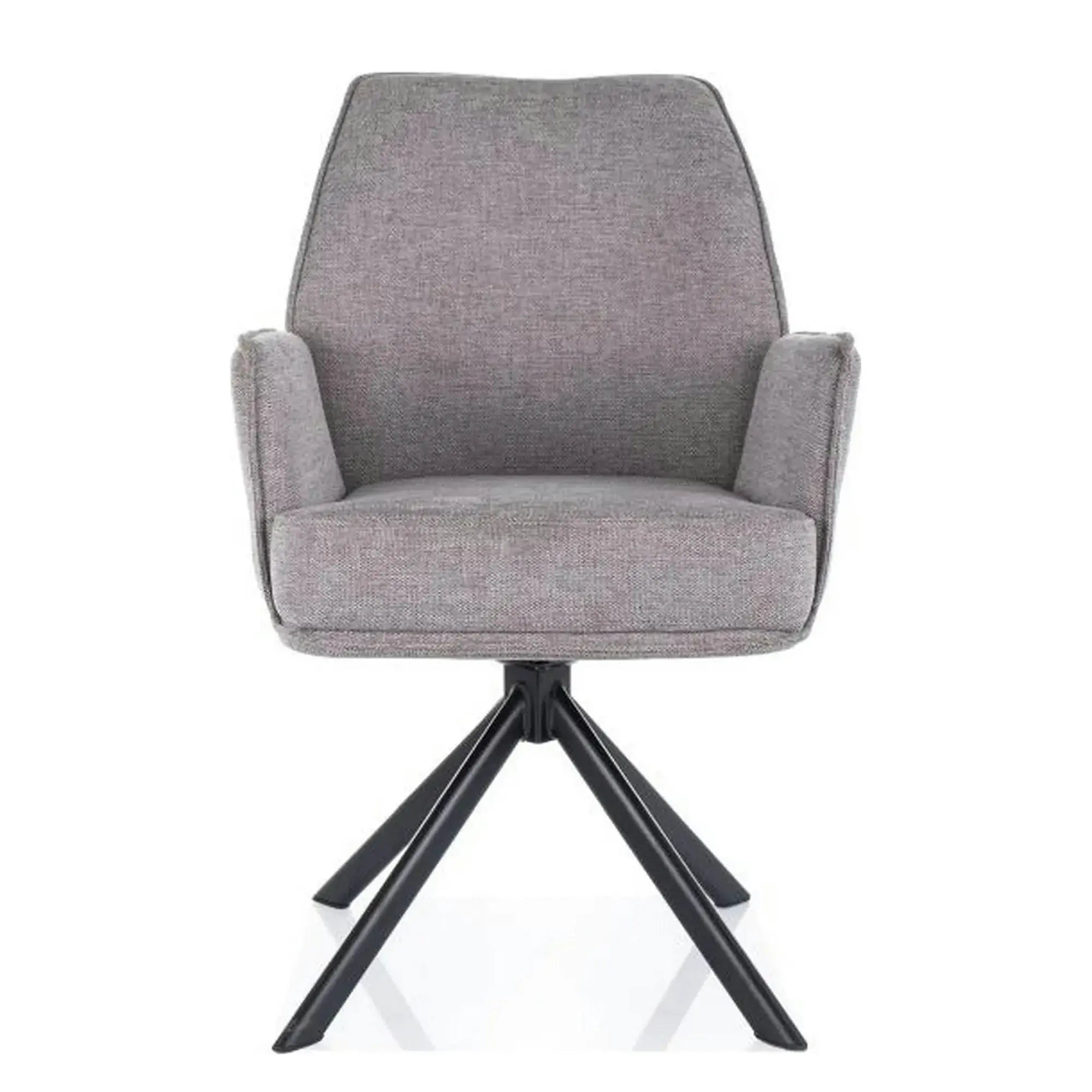 Scaun rotativ HUGO, gri/negru, stofa clasica/metal, 58x46x90 cm